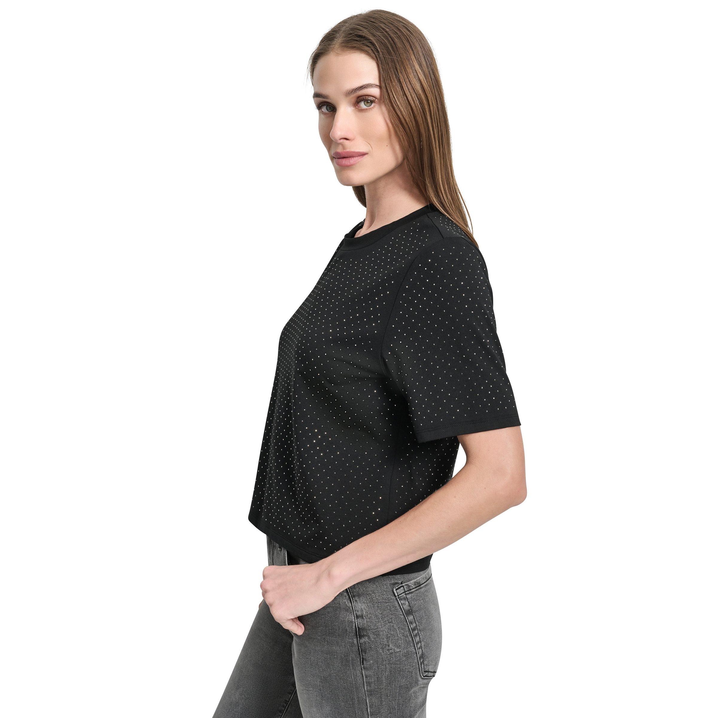 Black - DKNY - DKNY Dmt T-Shirt Ld64 - 4