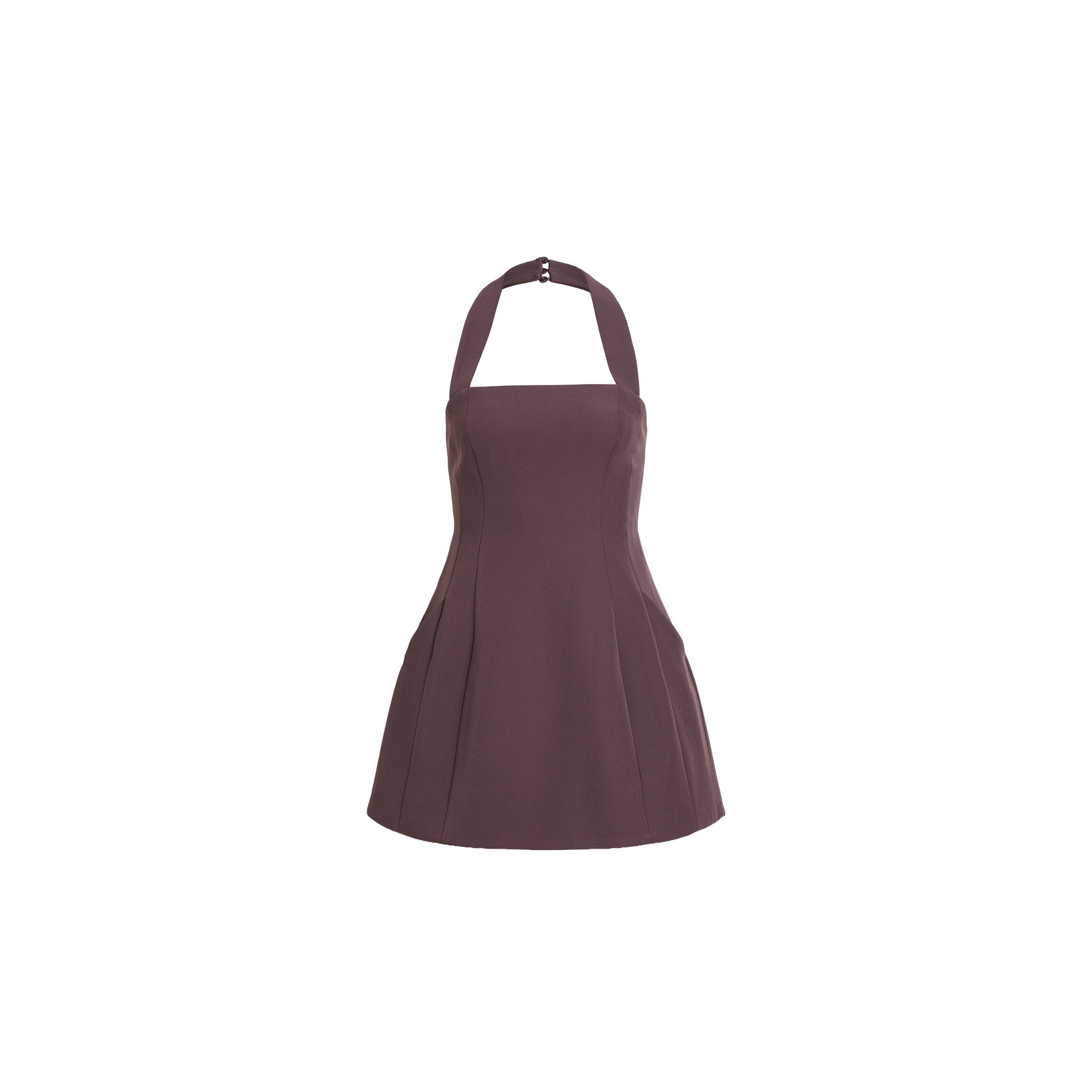 Chocolate - Bardot - Womens Nevelle Halter Mini Dress - 1