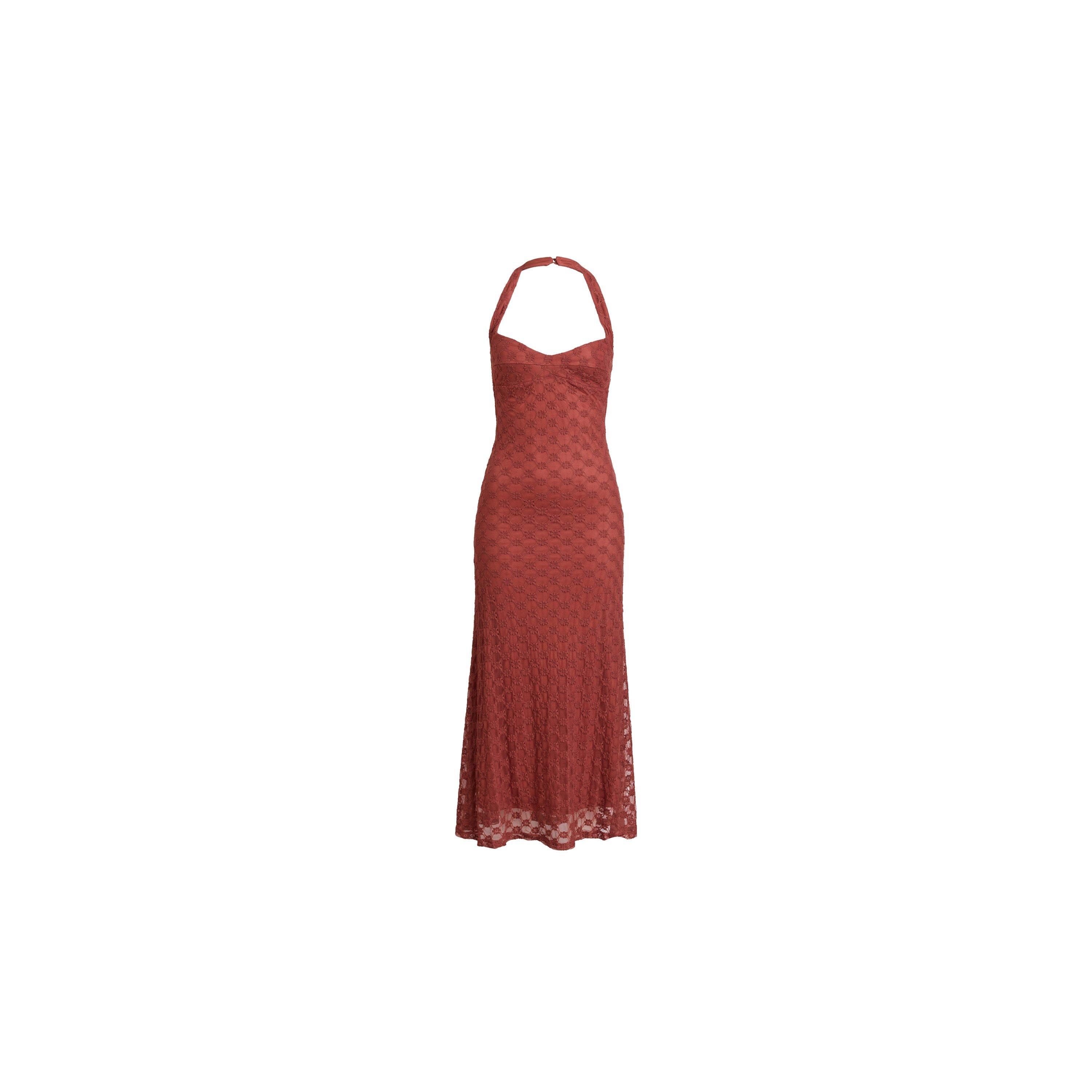 Copper - Bardot - Womens Mariko Halter Neck Long Maxi Dress - 1