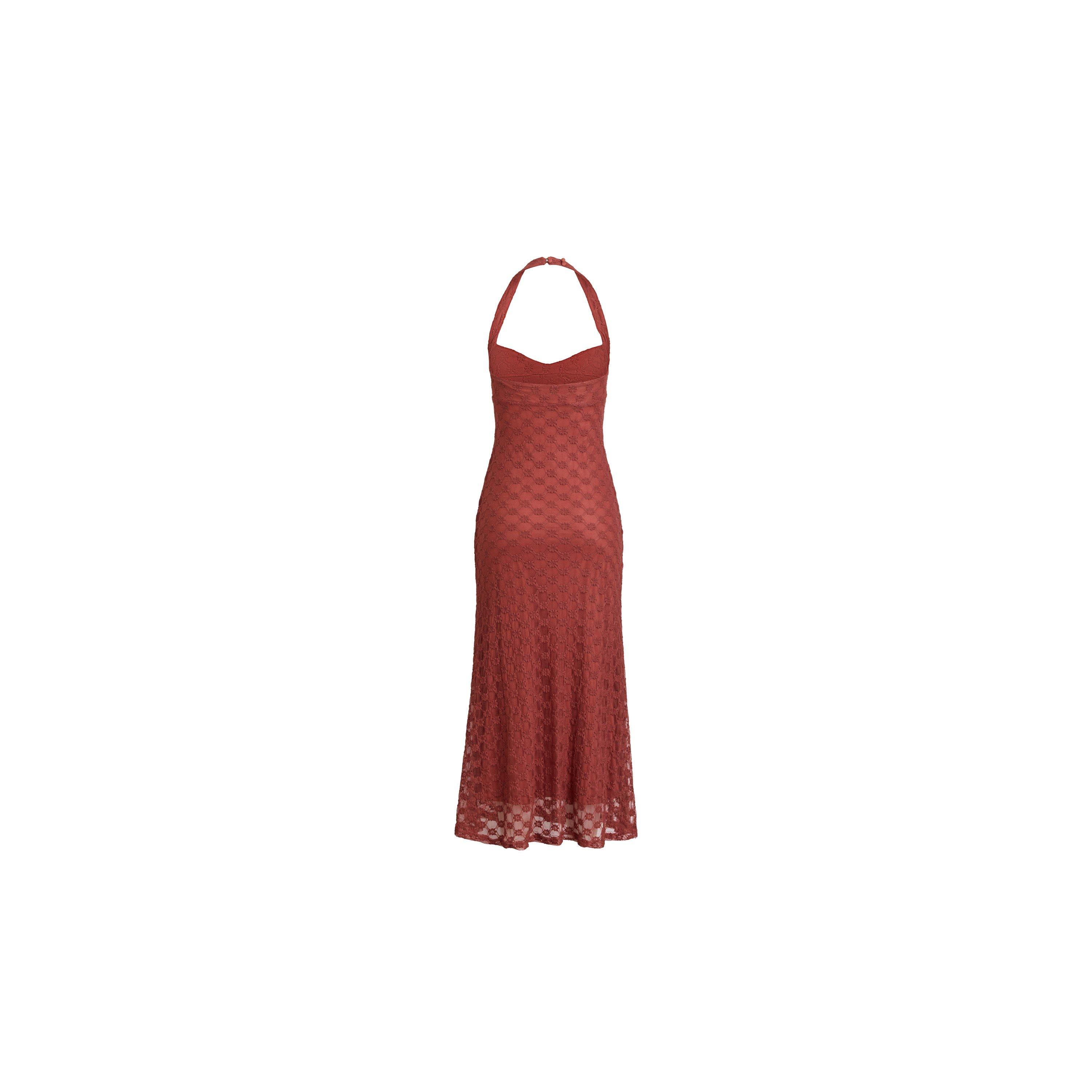Copper - Bardot - Womens Mariko Halter Neck Long Maxi Dress - 3