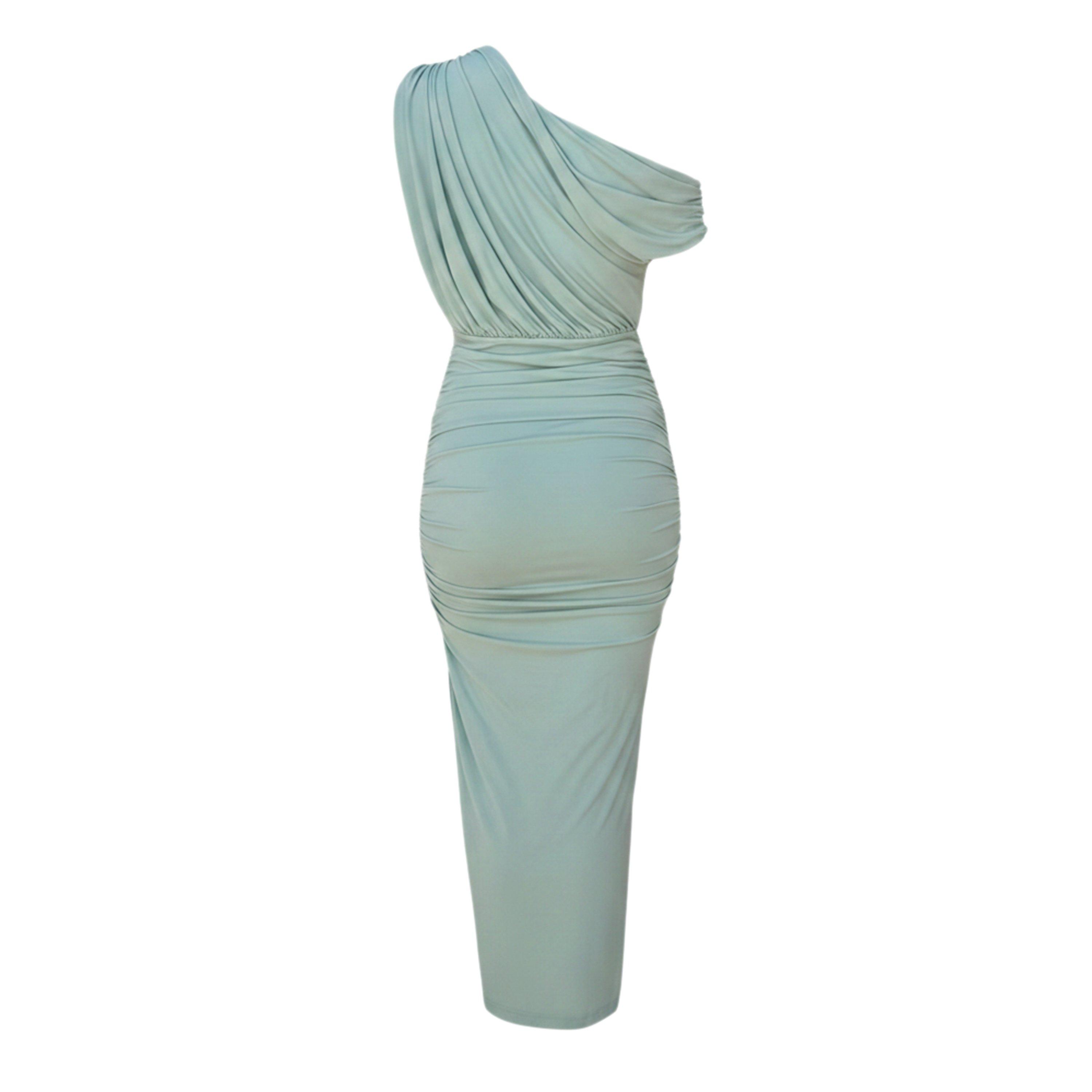 Eenden ei - AX Paris - Duck Egg Off The Shoulder Draped Top Midi Dress - 2
