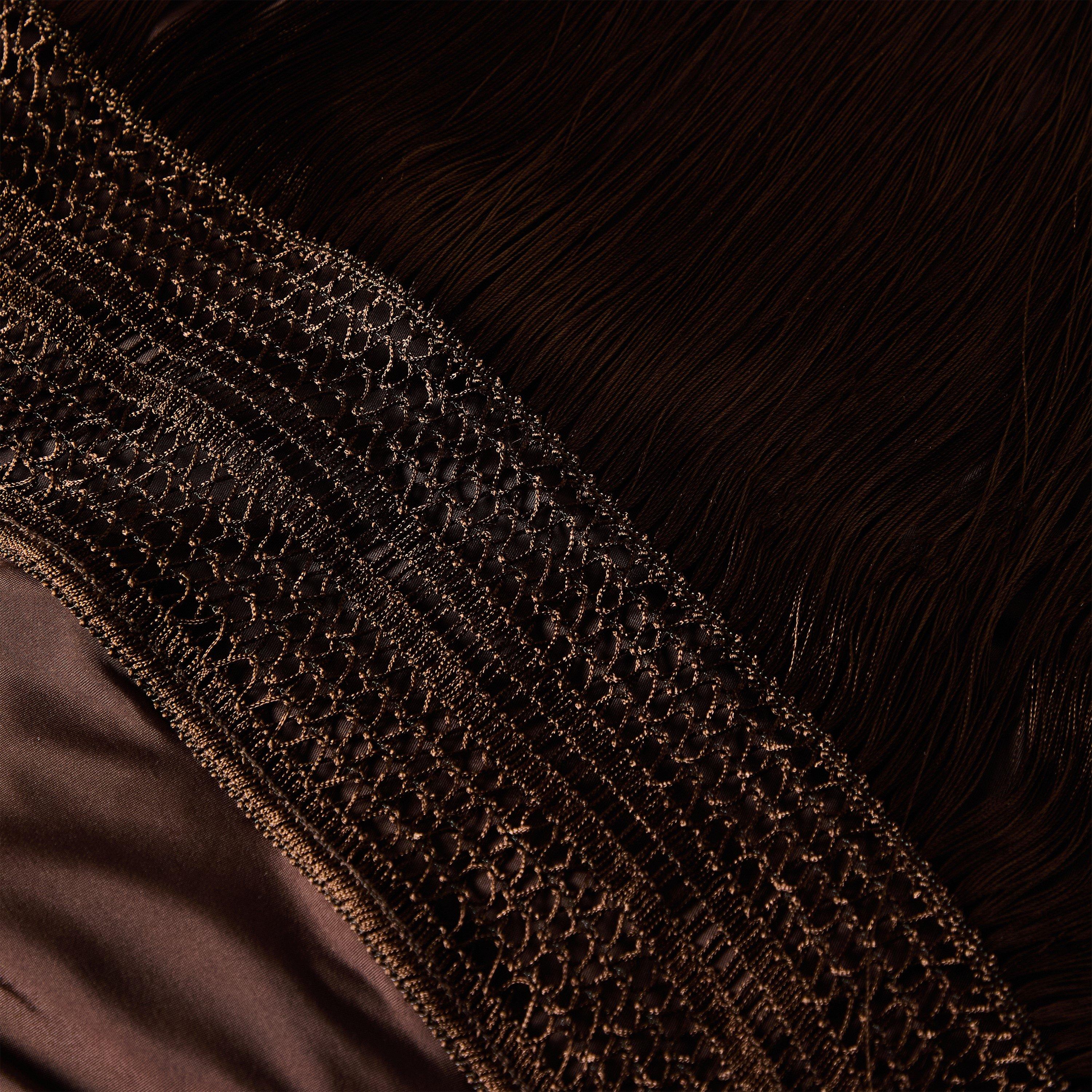Dark Brown - The Andamane - Women's Marisol Fringe Long Maxi Dress - 3