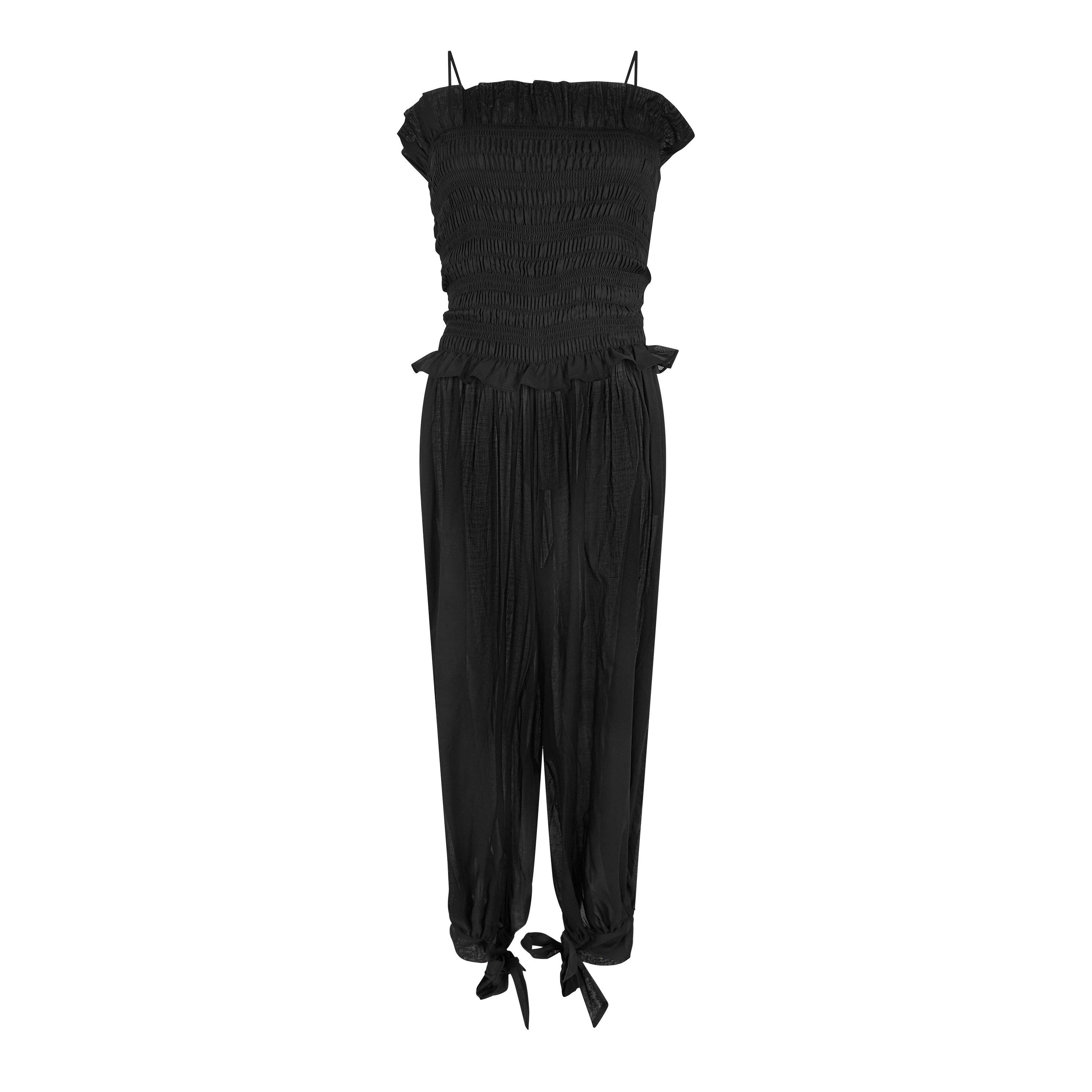 Black - The Andamane - Women's Noor Wide Smock Jumpsuit - 1