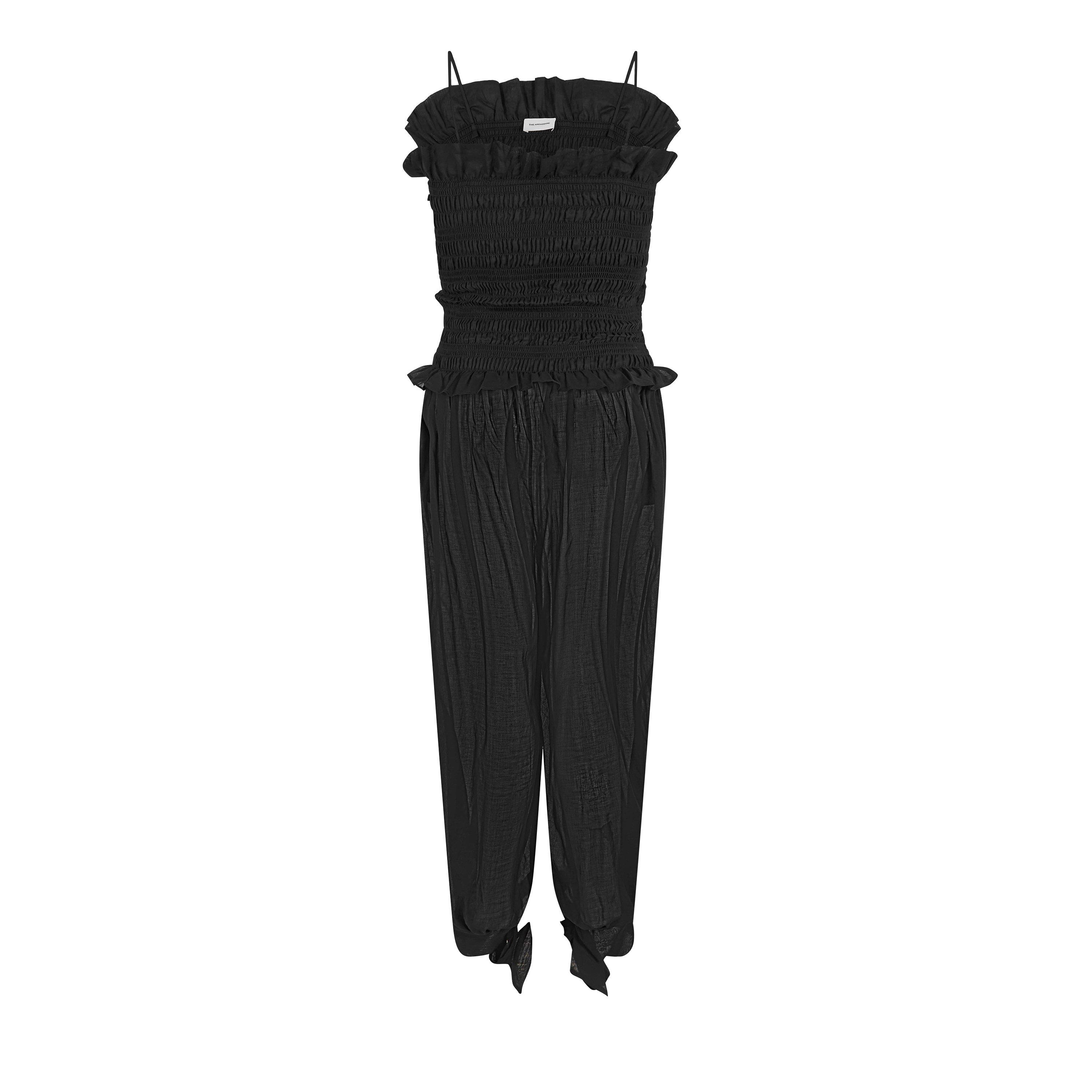 Black - The Andamane - Women's Noor Wide Smock Jumpsuit - 2