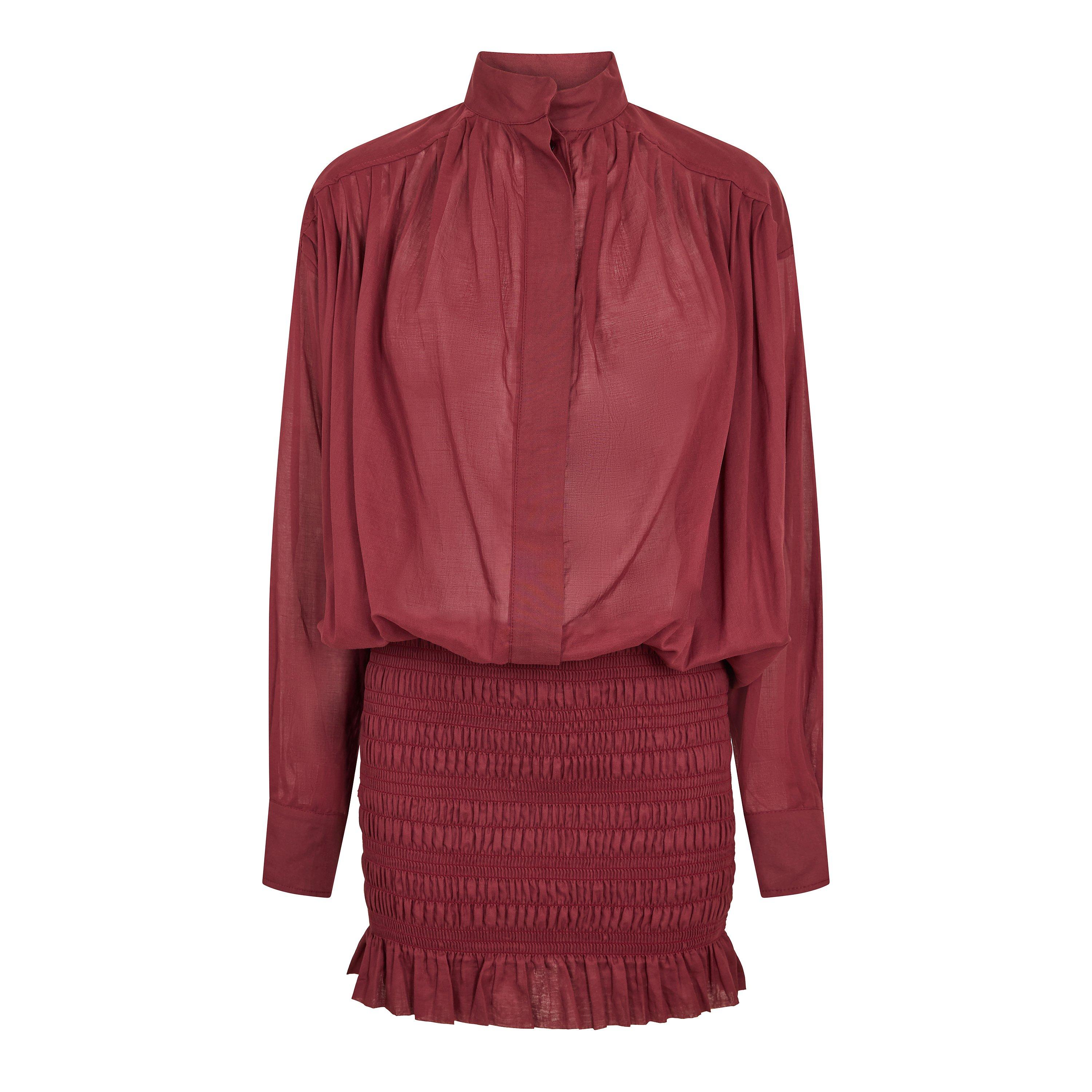 The Andamane Women's Rania Smock Shirt Dress - Rouge Noir - Size 8 (XS)