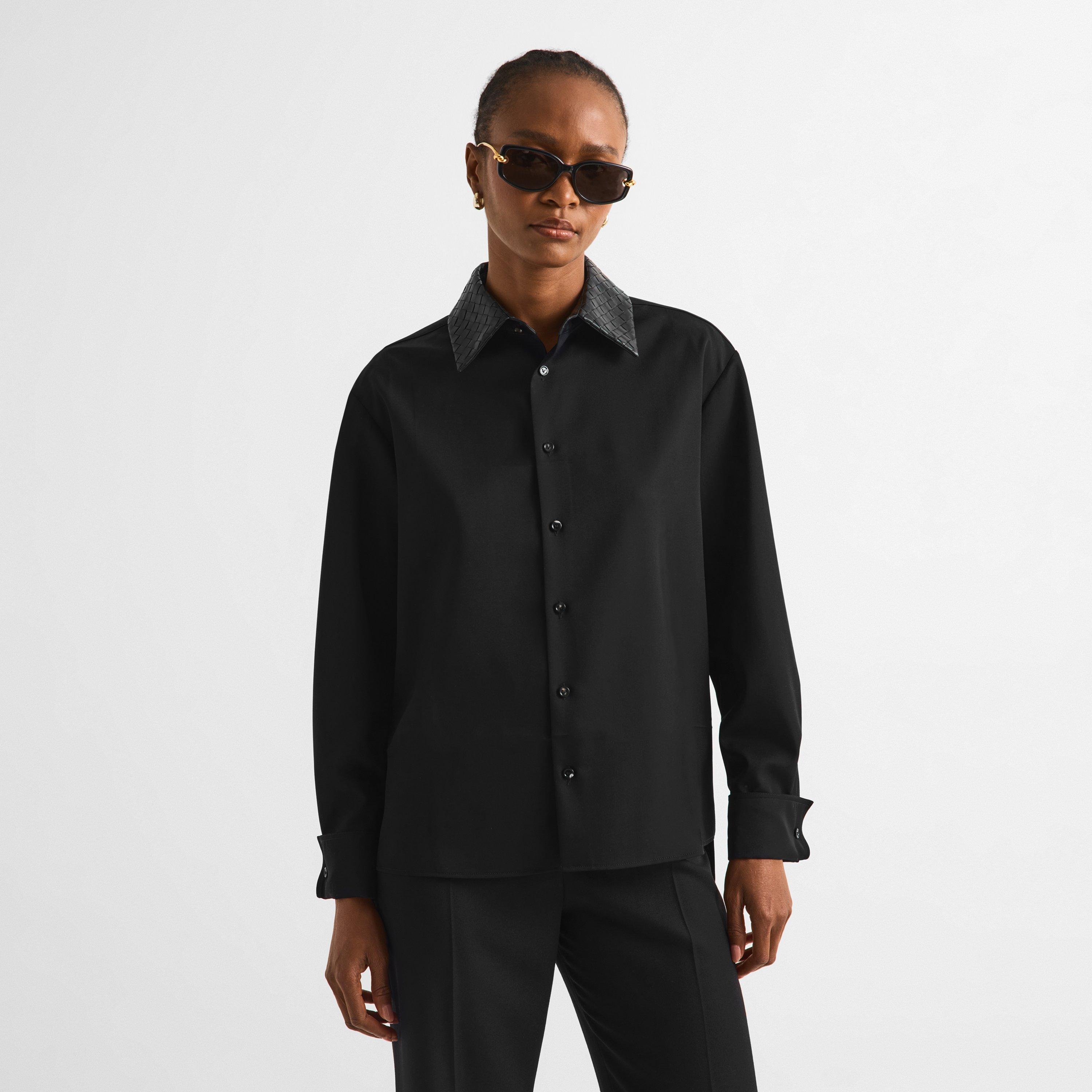 Black - Bottega Veneta - BV Intrec Collr Shrt Ld63 - 3