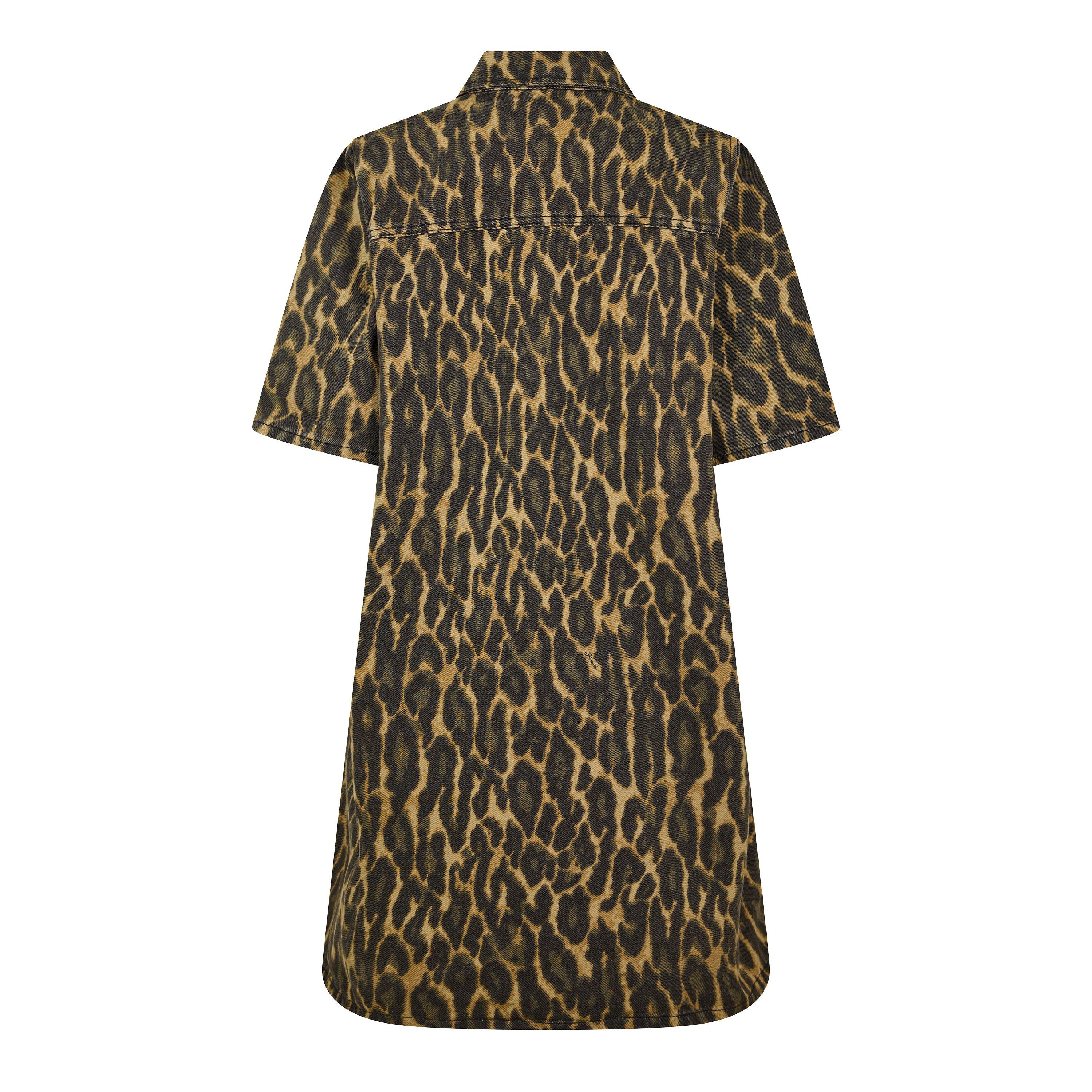 Khaki - Ganni - Ganni Prnt Dnm Dress Ld62 - 2