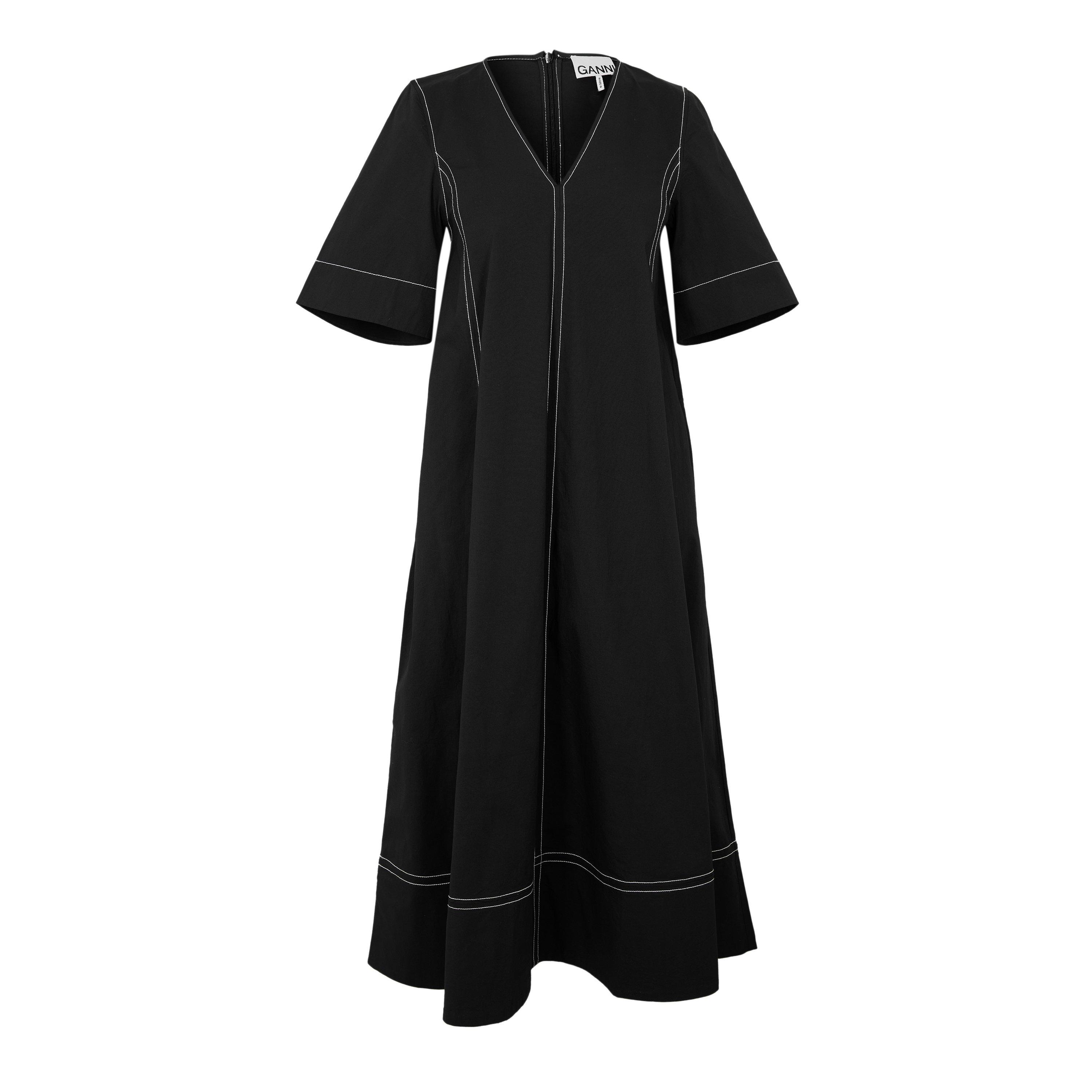 Ganni Women's Stretch Cotton Maxi Dress - Black - Size 8 (34)