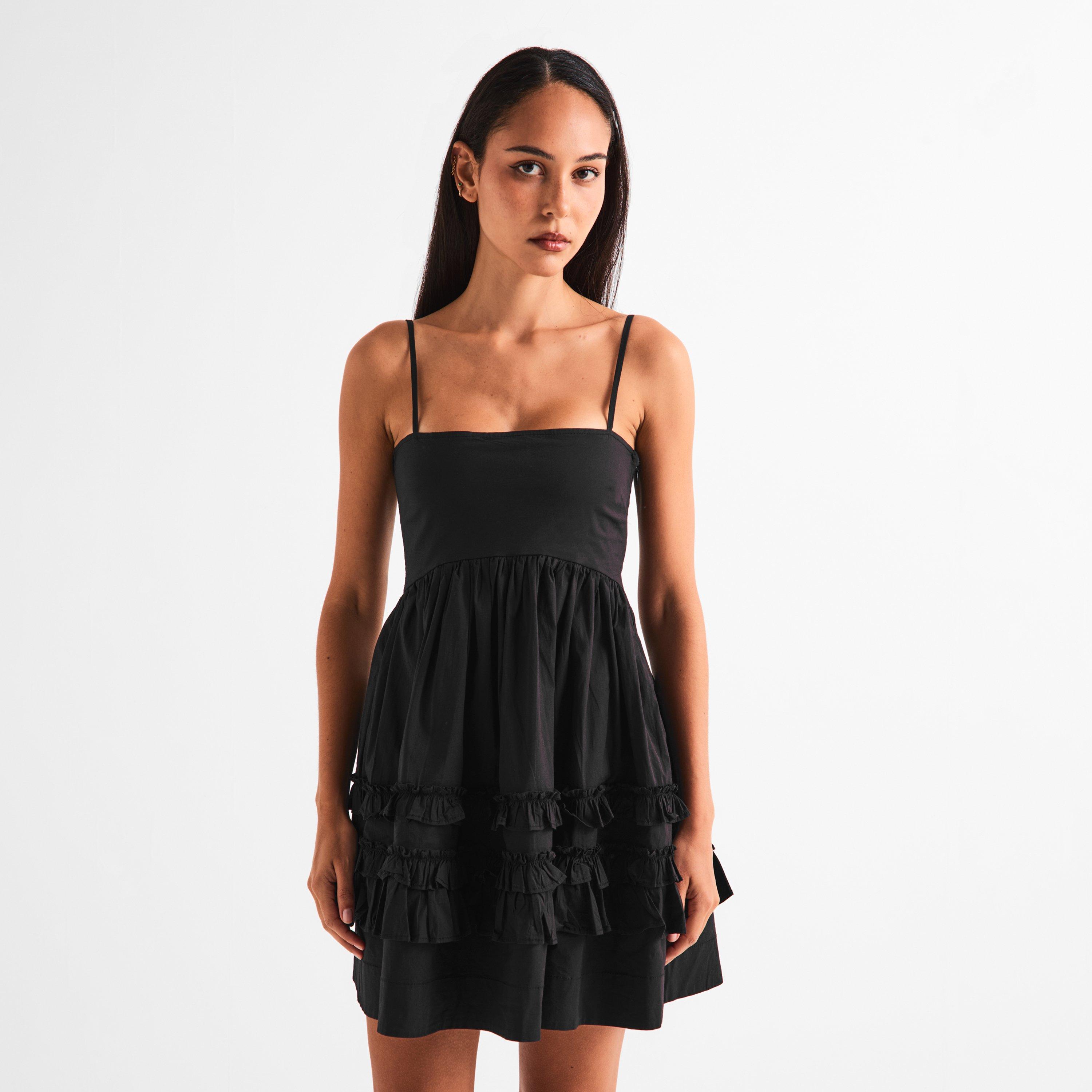 Black - Ganni - Women's Stretch Mini Dress - 3