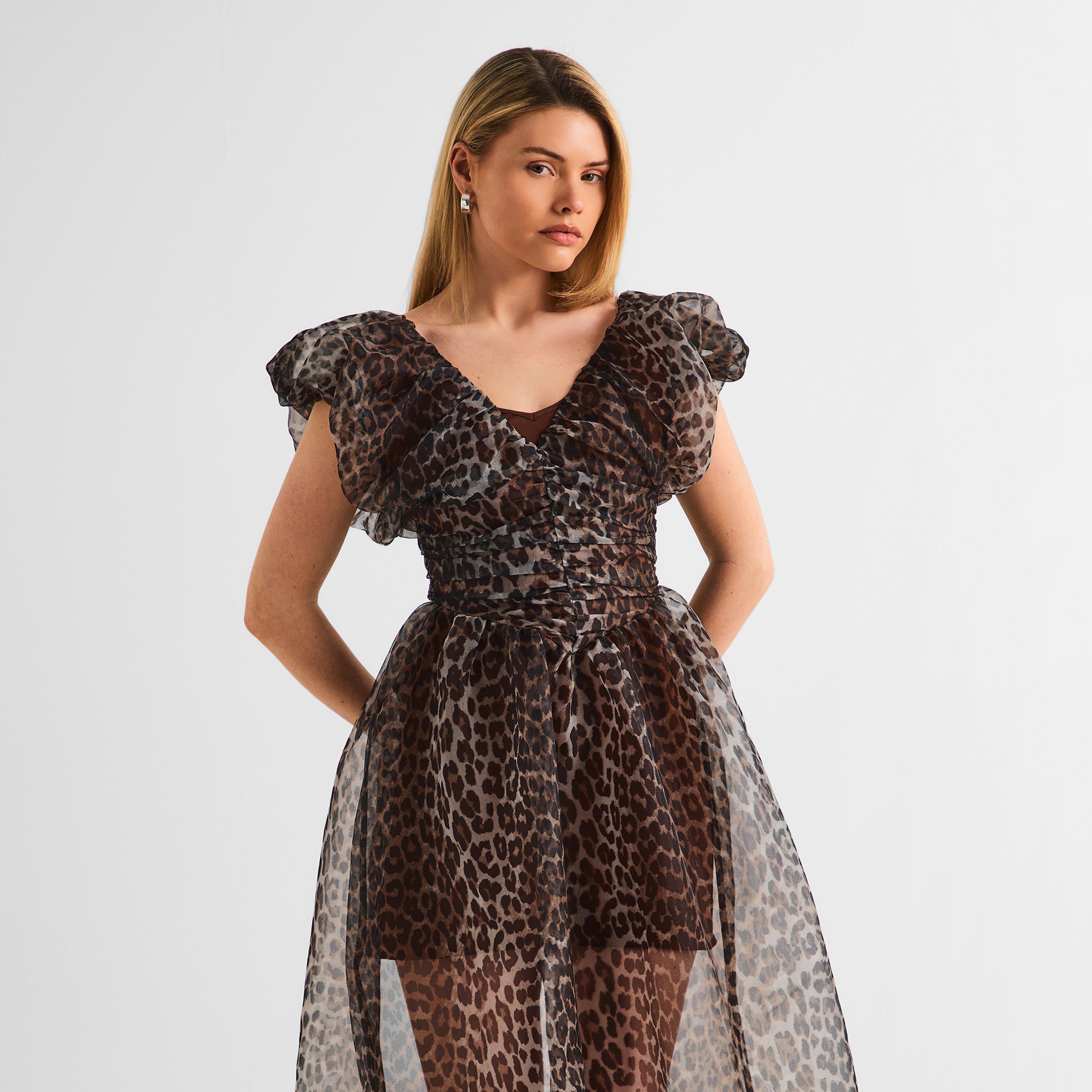 ganni printed organza dress Ganni Shibori Organza Dress