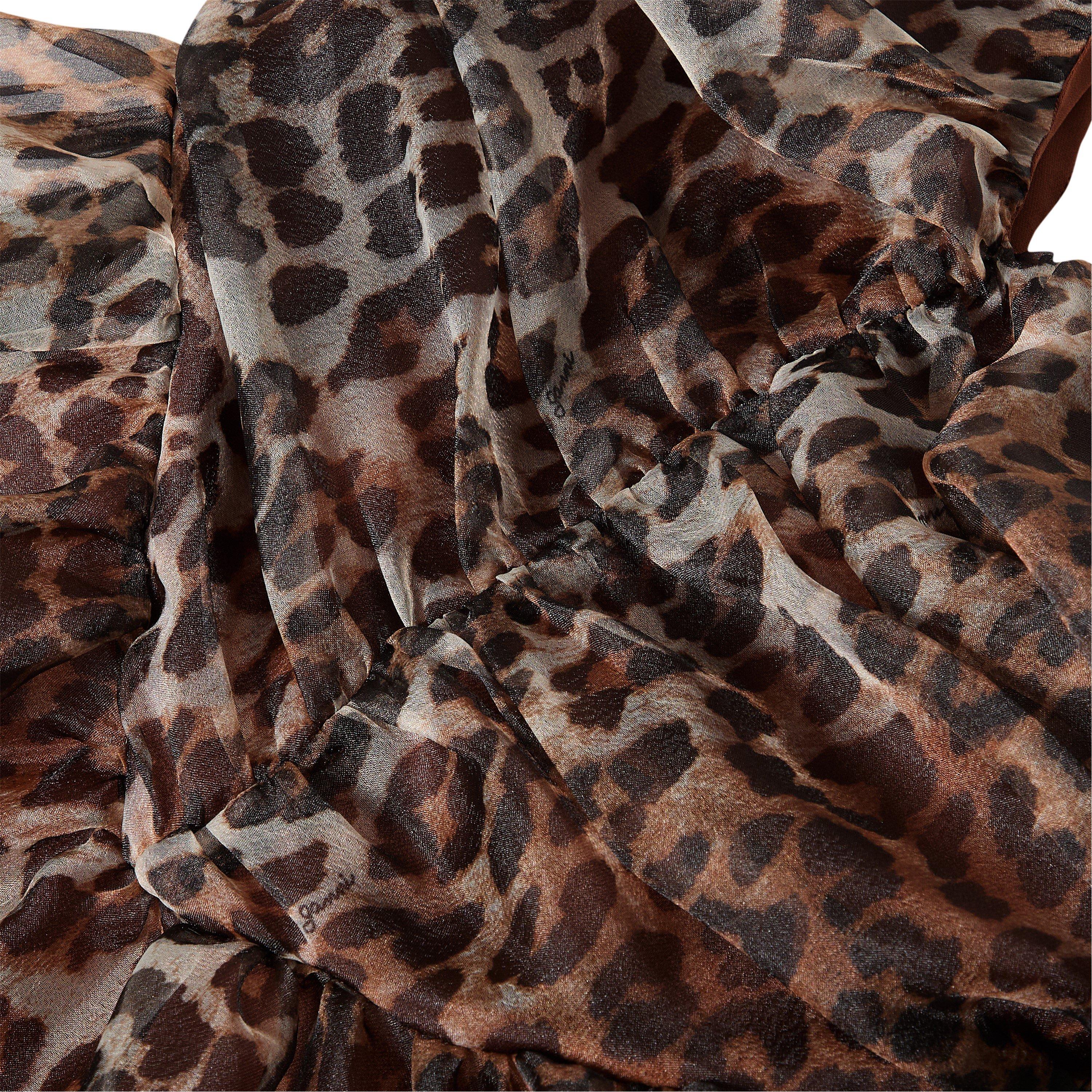 Almond Milk - Ganni - Women's Printed Organza Maxi Dress - 5