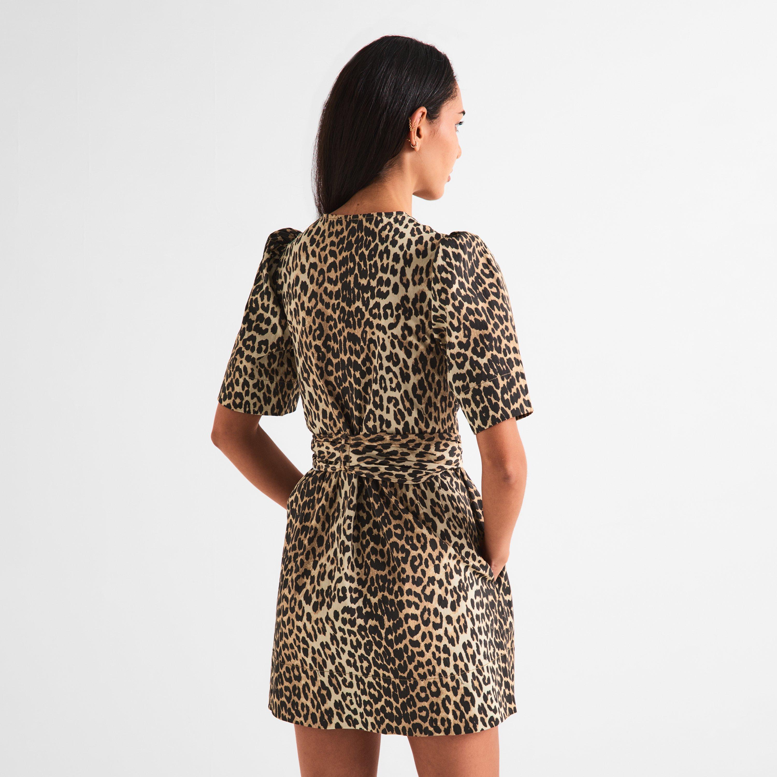 Leopard - Ganni - Women's Printed Mini Dress - 4
