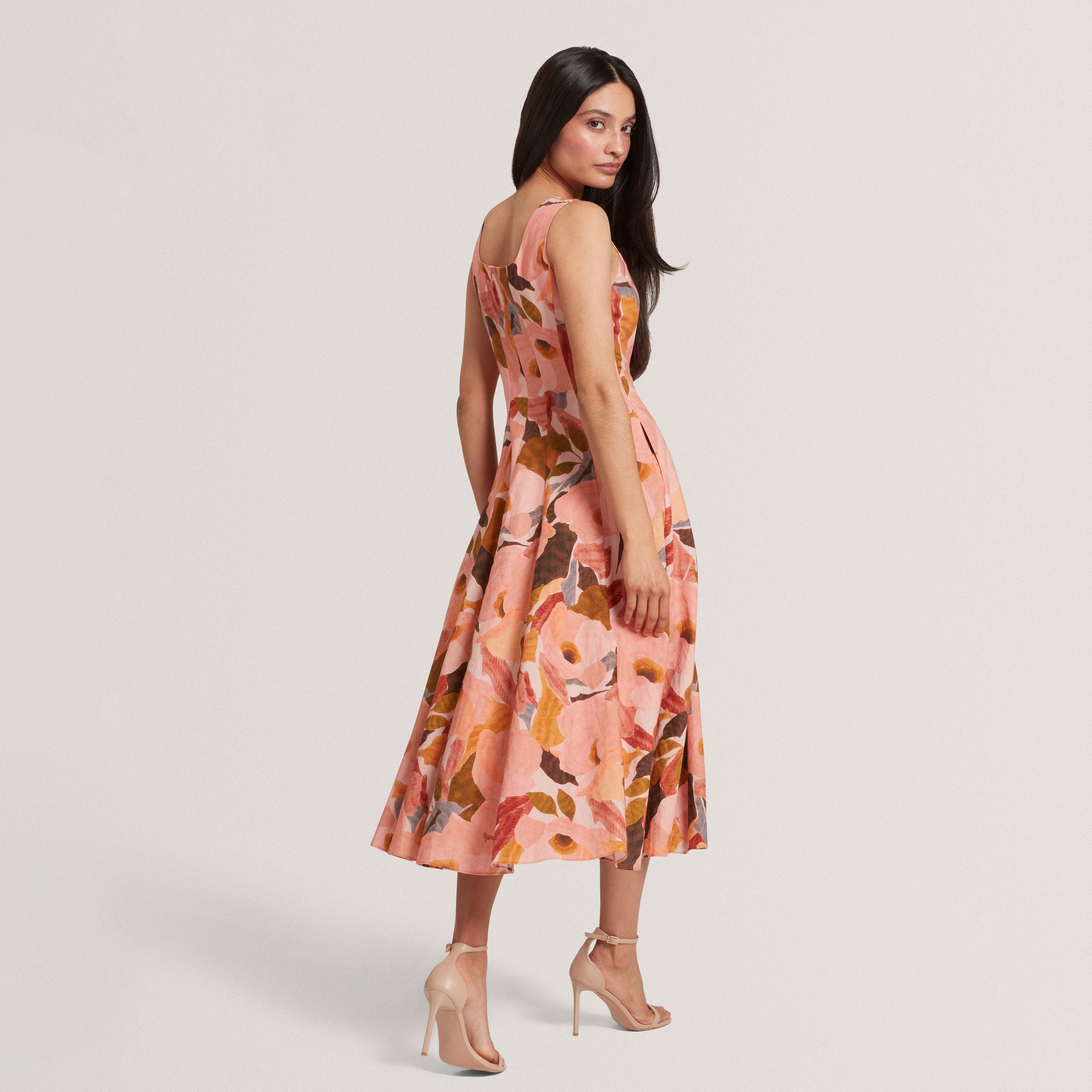 CORAL - Ted Baker - Women's Print Midi Boho Dress - 3