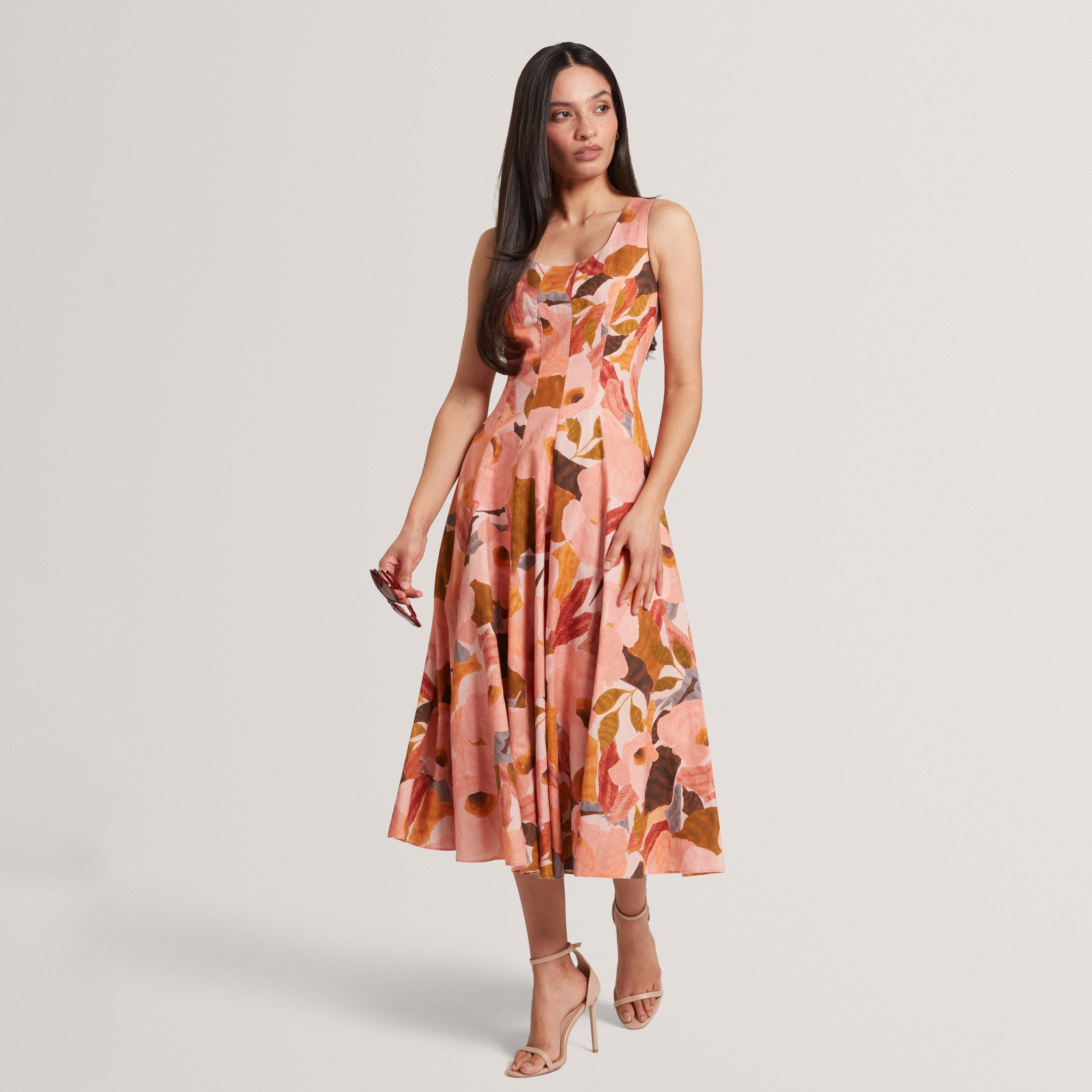 CORAL - Ted Baker - Women's Print Midi Boho Dress - 5