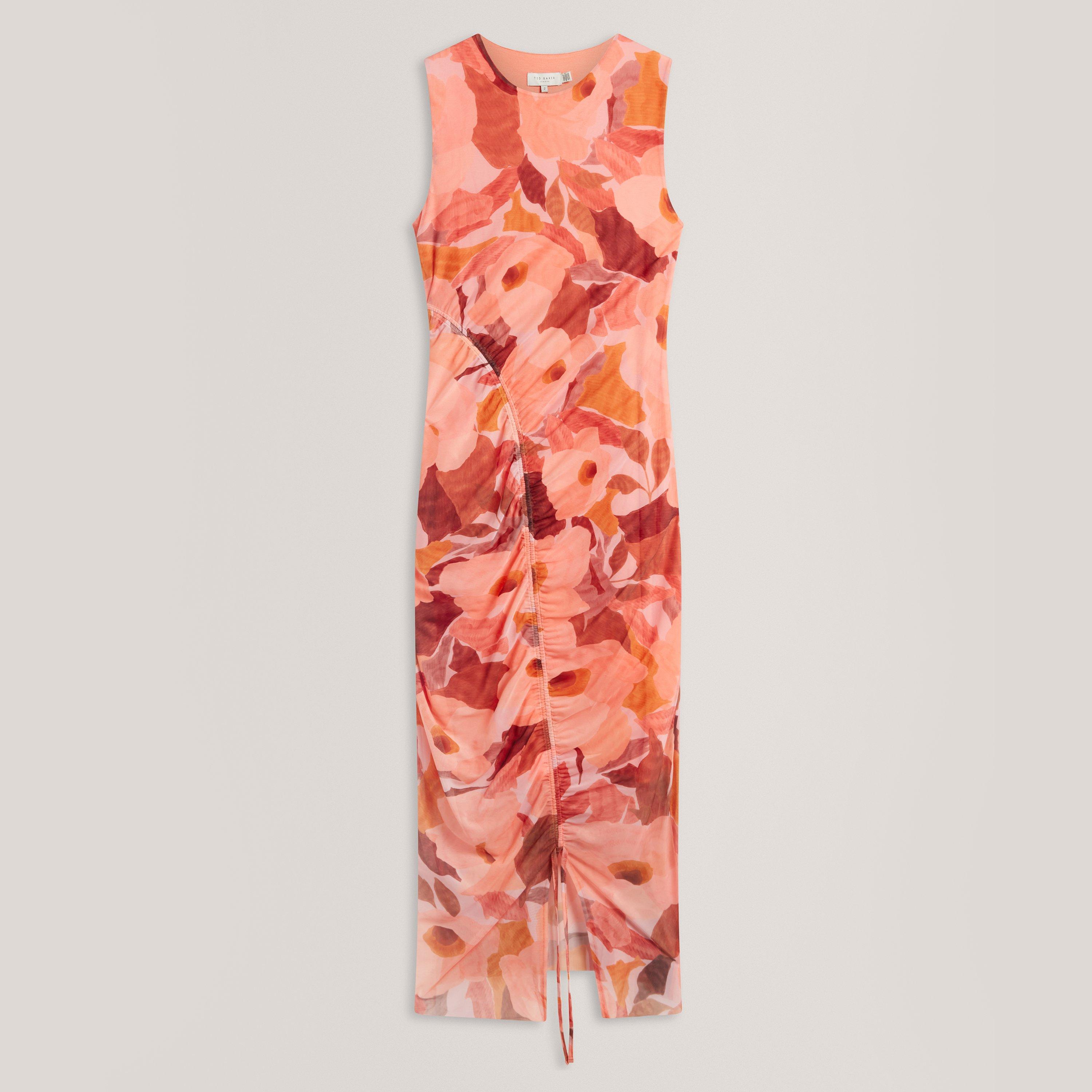 ted baker pink and orange dress Maxi Dress Ted Baker Pink And Red Dress Ted Baker Floral Pleated A-Line Dress  Pink