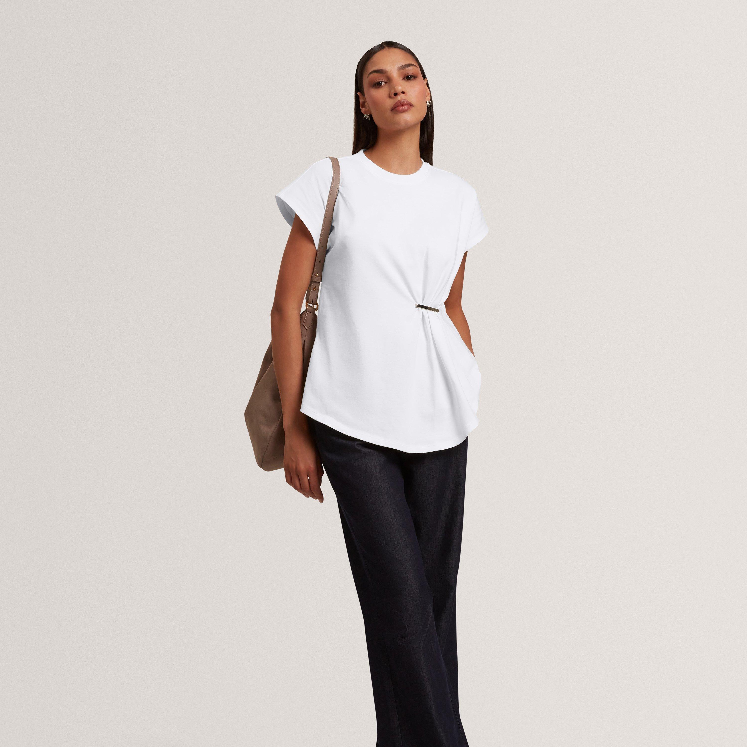 WHITE - Ted Baker - Women's Metal Trim T-Shirt - 2