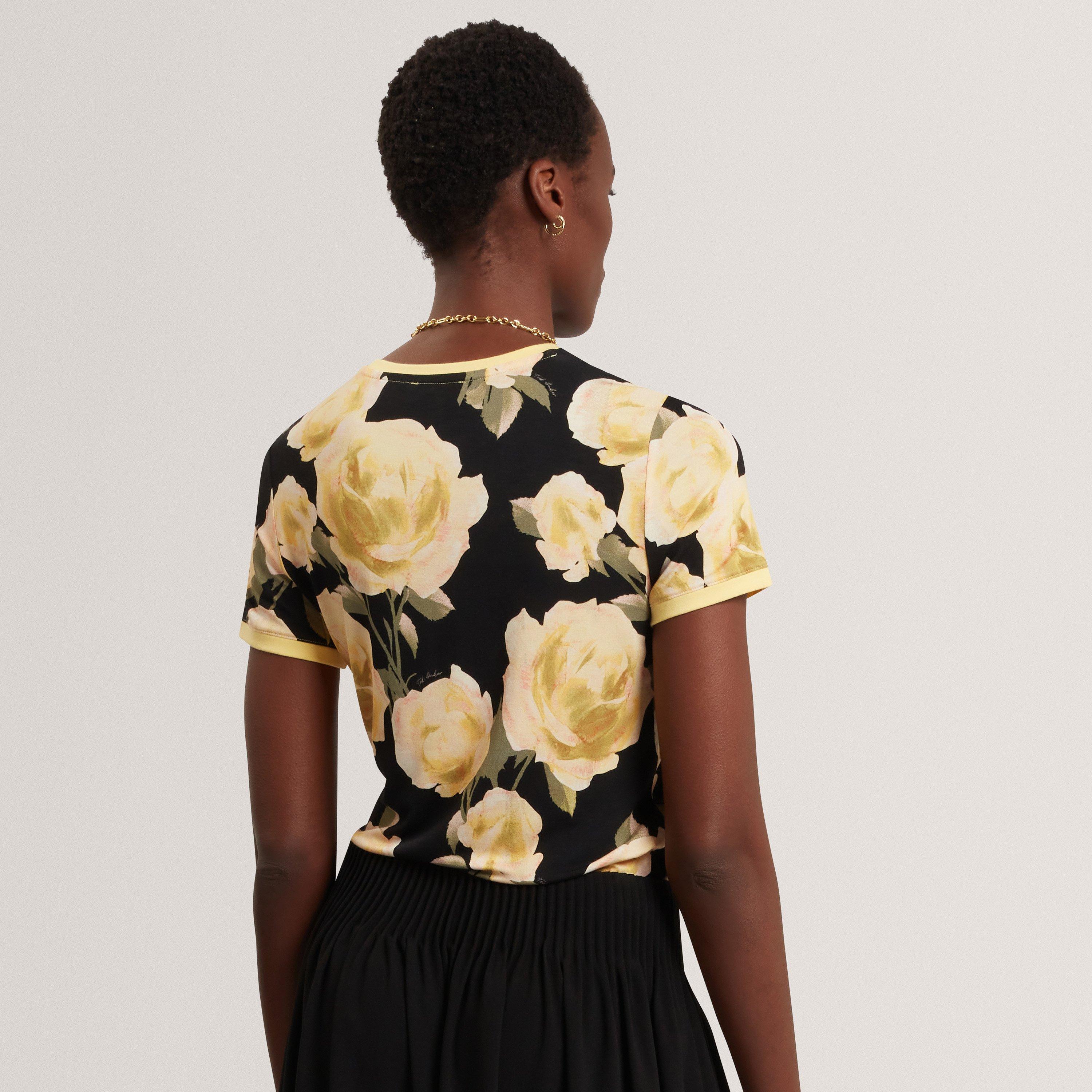 ZWART - Ted Baker - Women's Floral Print T-Shirt - 4