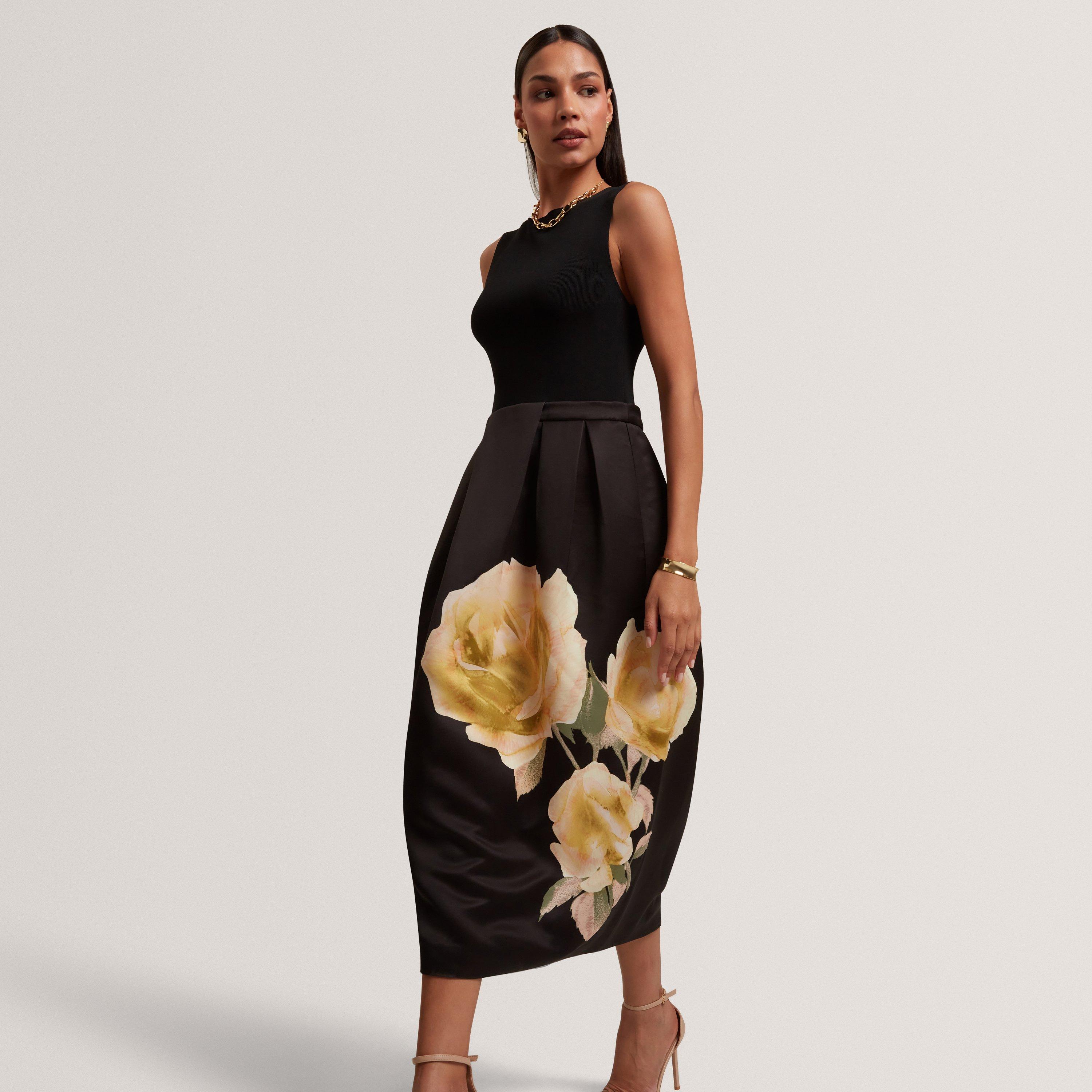 BLACK - Ted Baker - Women's Print Midi Boho Dress - 5