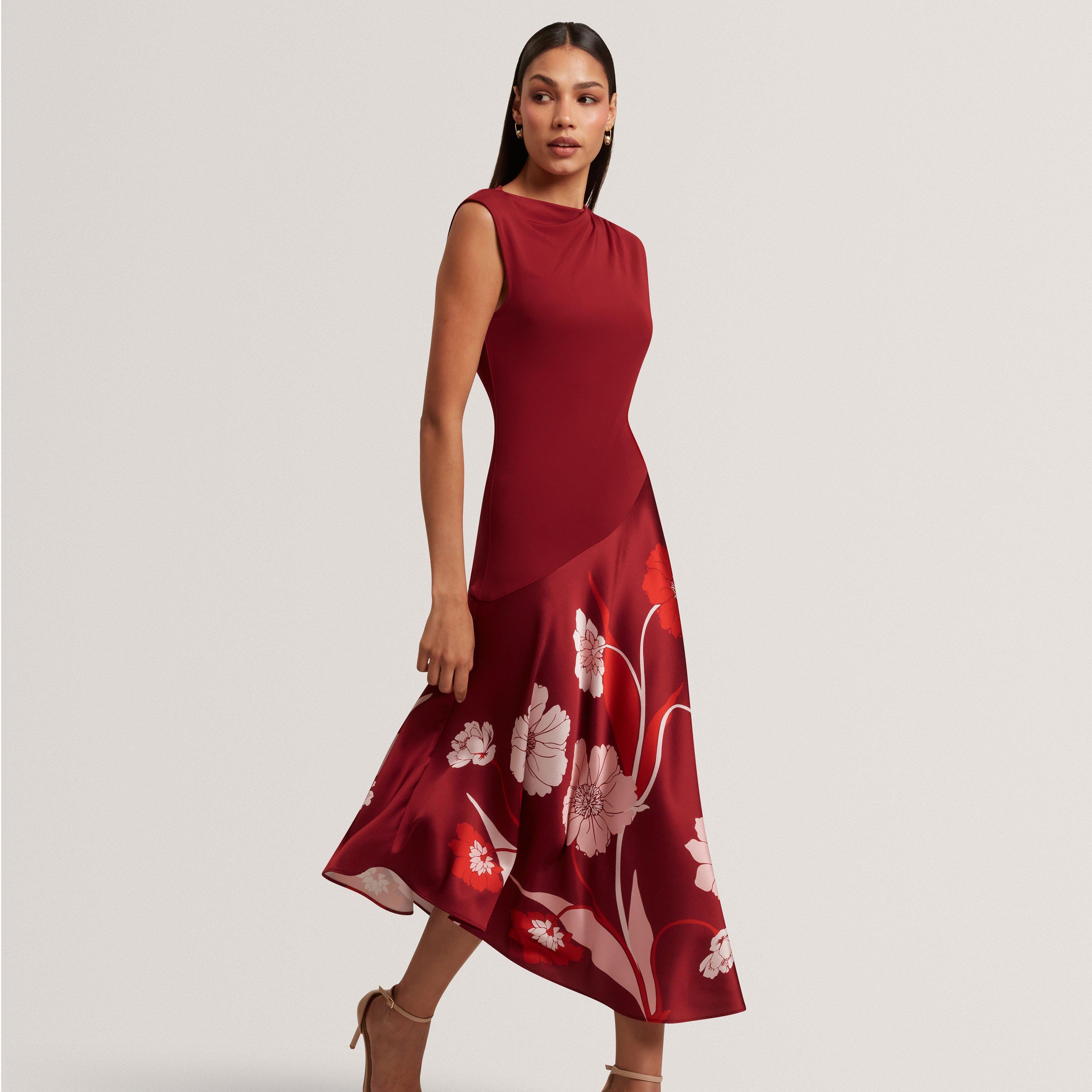 DK-RED - Ted Baker - Women's Print Midi Shift Dress - 2