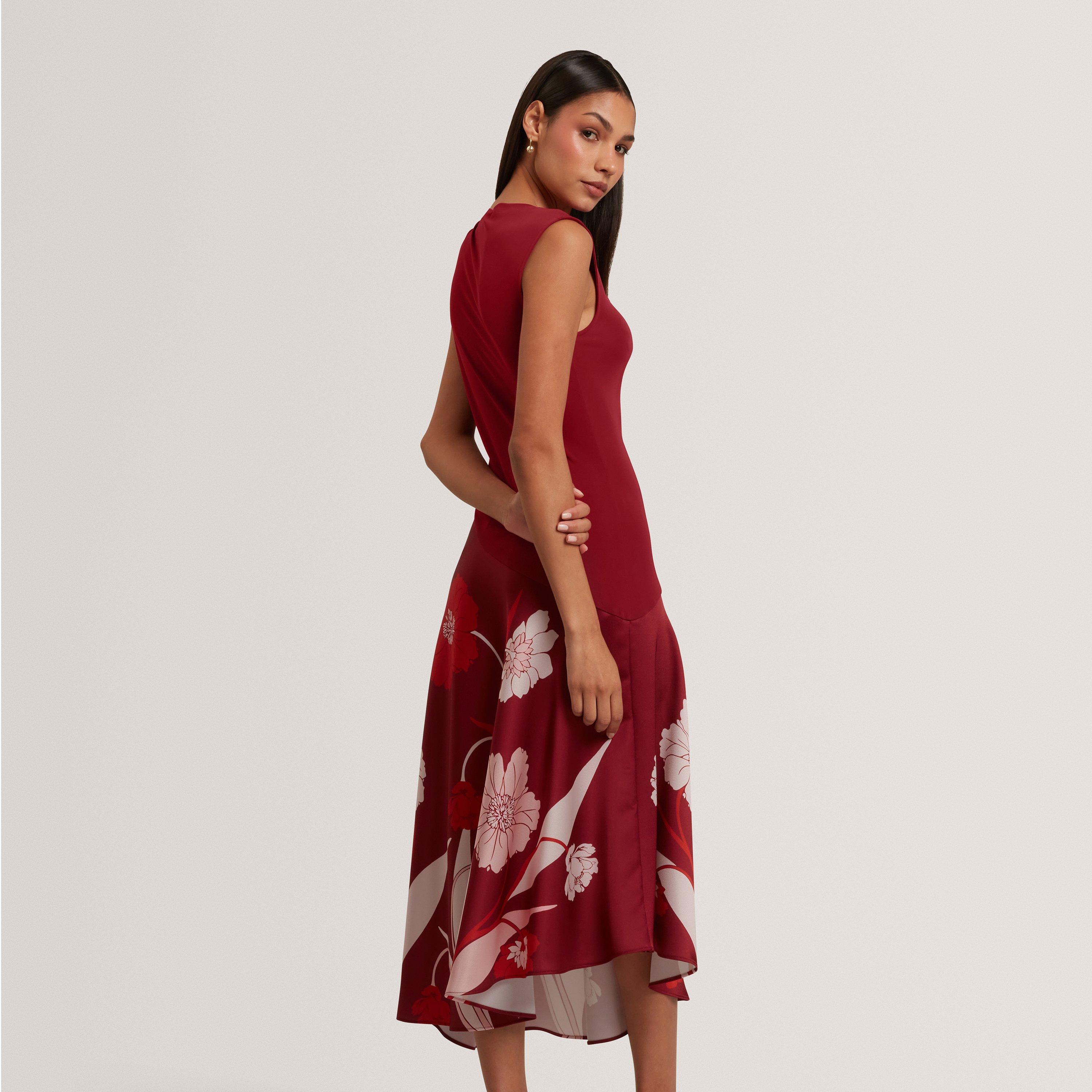 DK-RED - Ted Baker - Women's Print Midi Shift Dress - 3