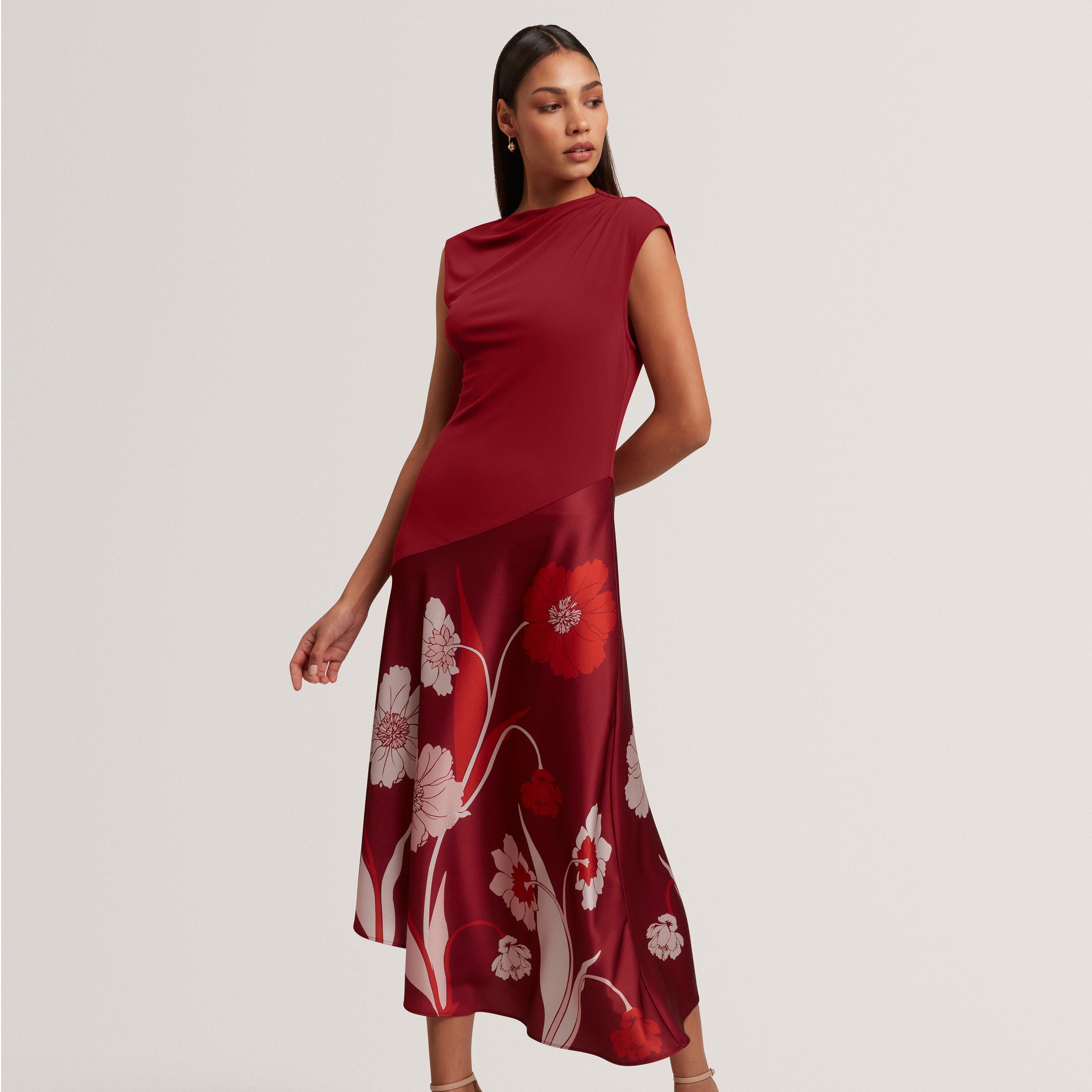 DK-RED - Ted Baker - Women's Print Midi Shift Dress - 5