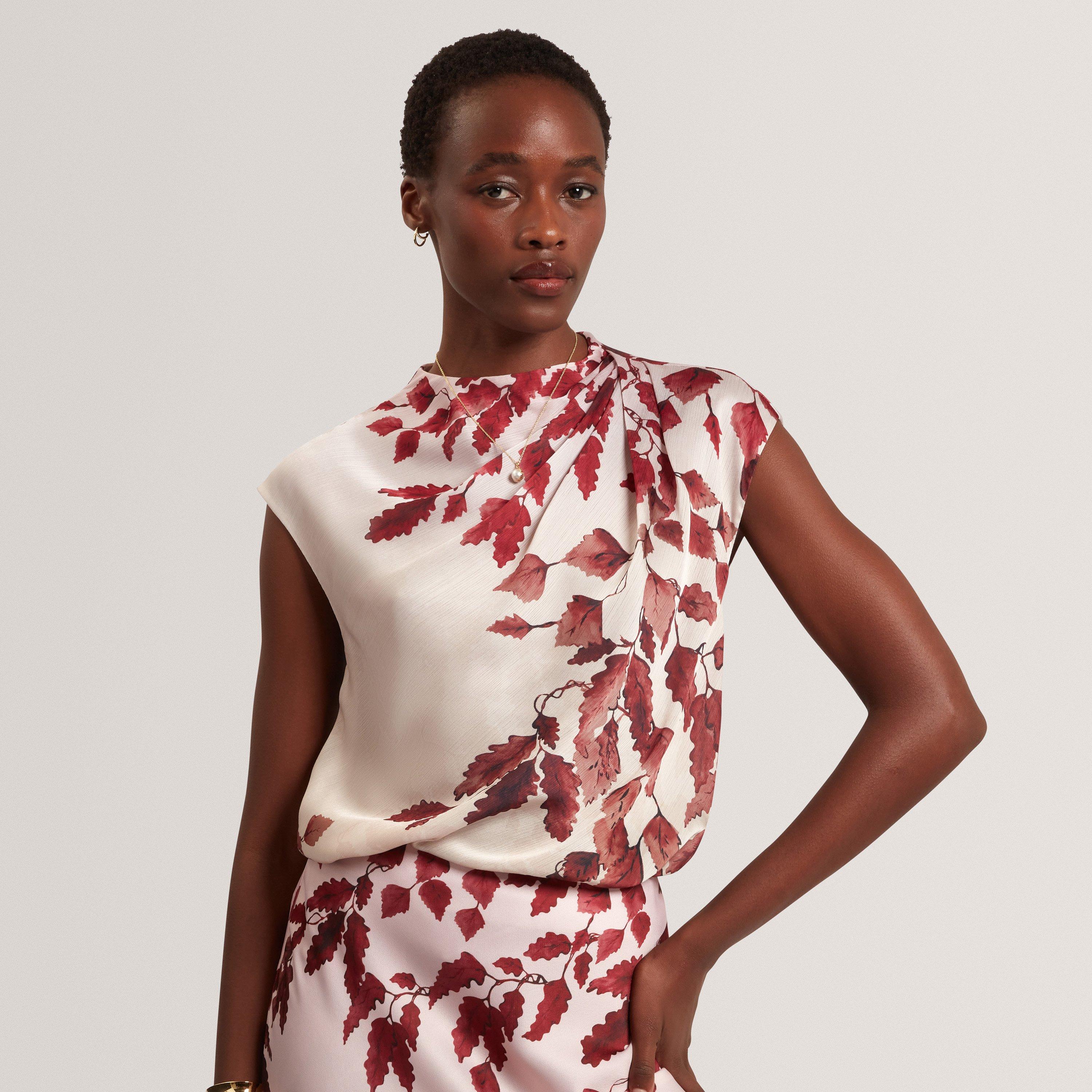 ROSEGOLD - Ted Baker - Women's Printed Drape Top - 3
