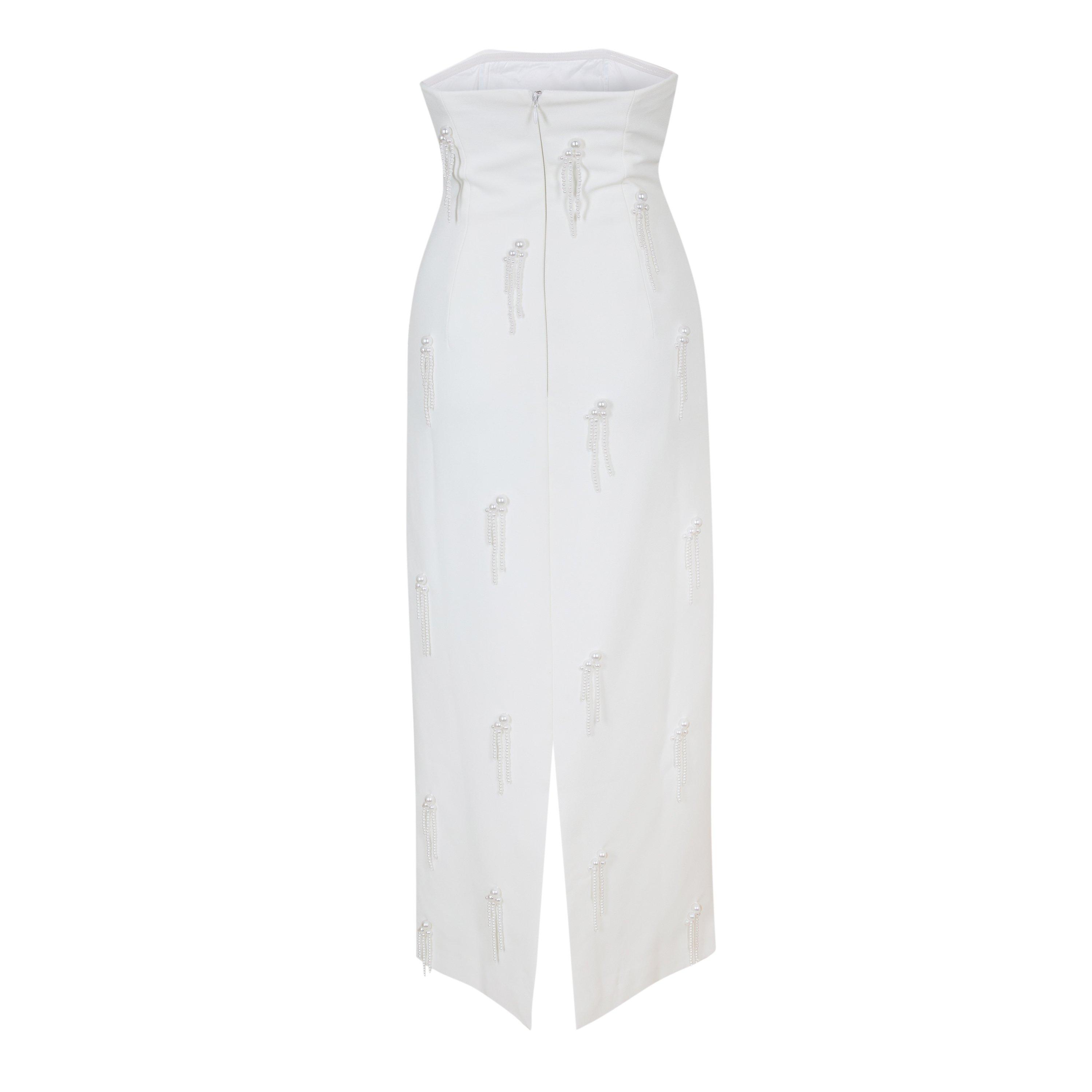White - Odd Muse - Women's Embellished Long Midi Dress - 2