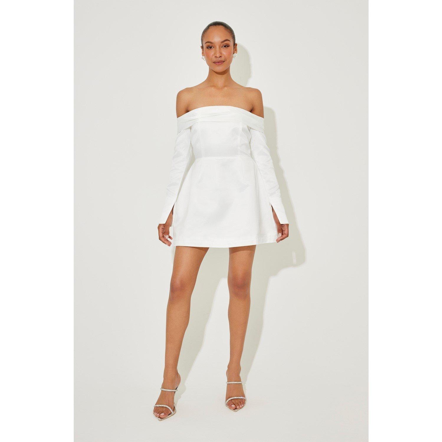 White - Odd Muse - Odd Mus Satin Bardot Ld99 - 1