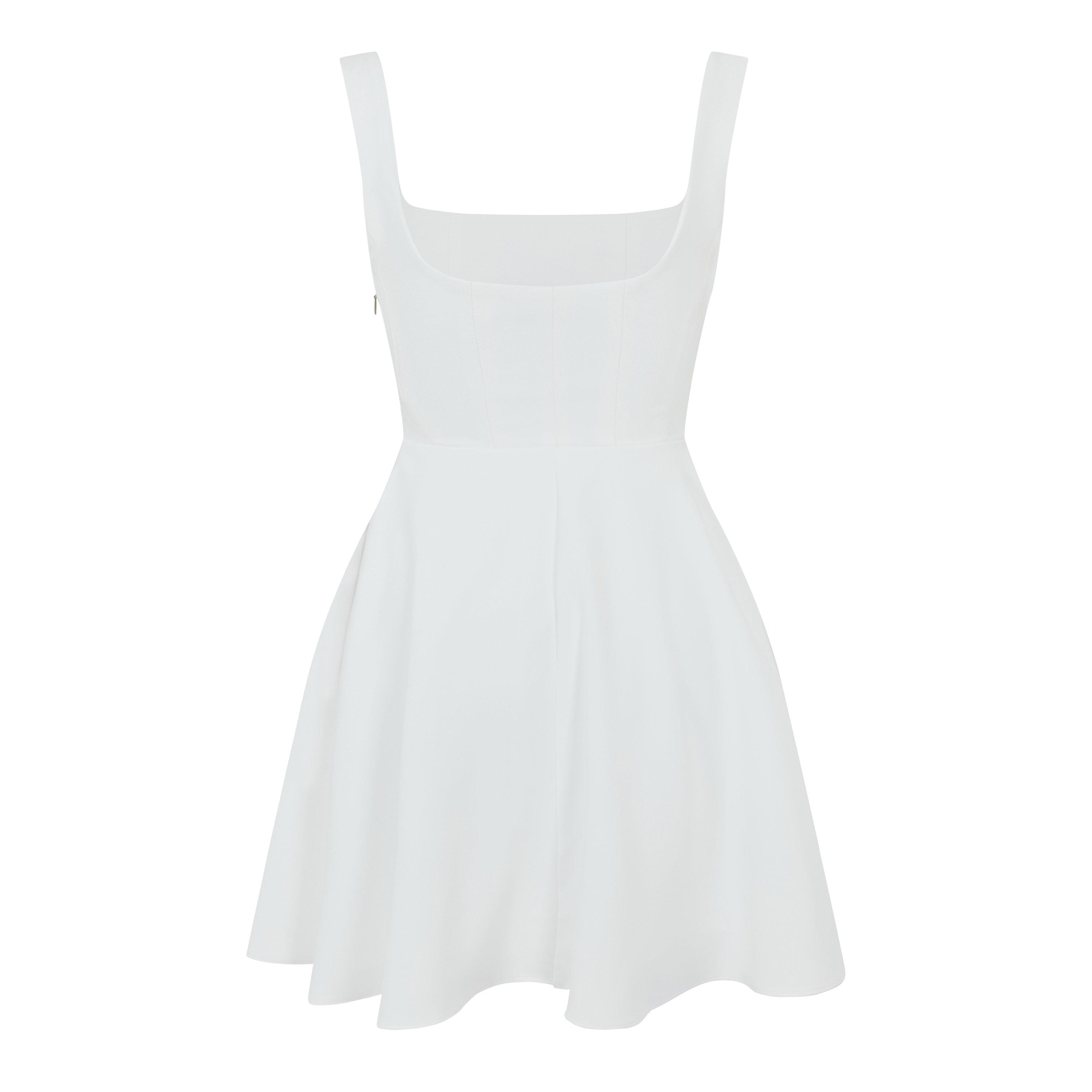 White - Odd Muse - Women's Square Neck Mini Dress - 2