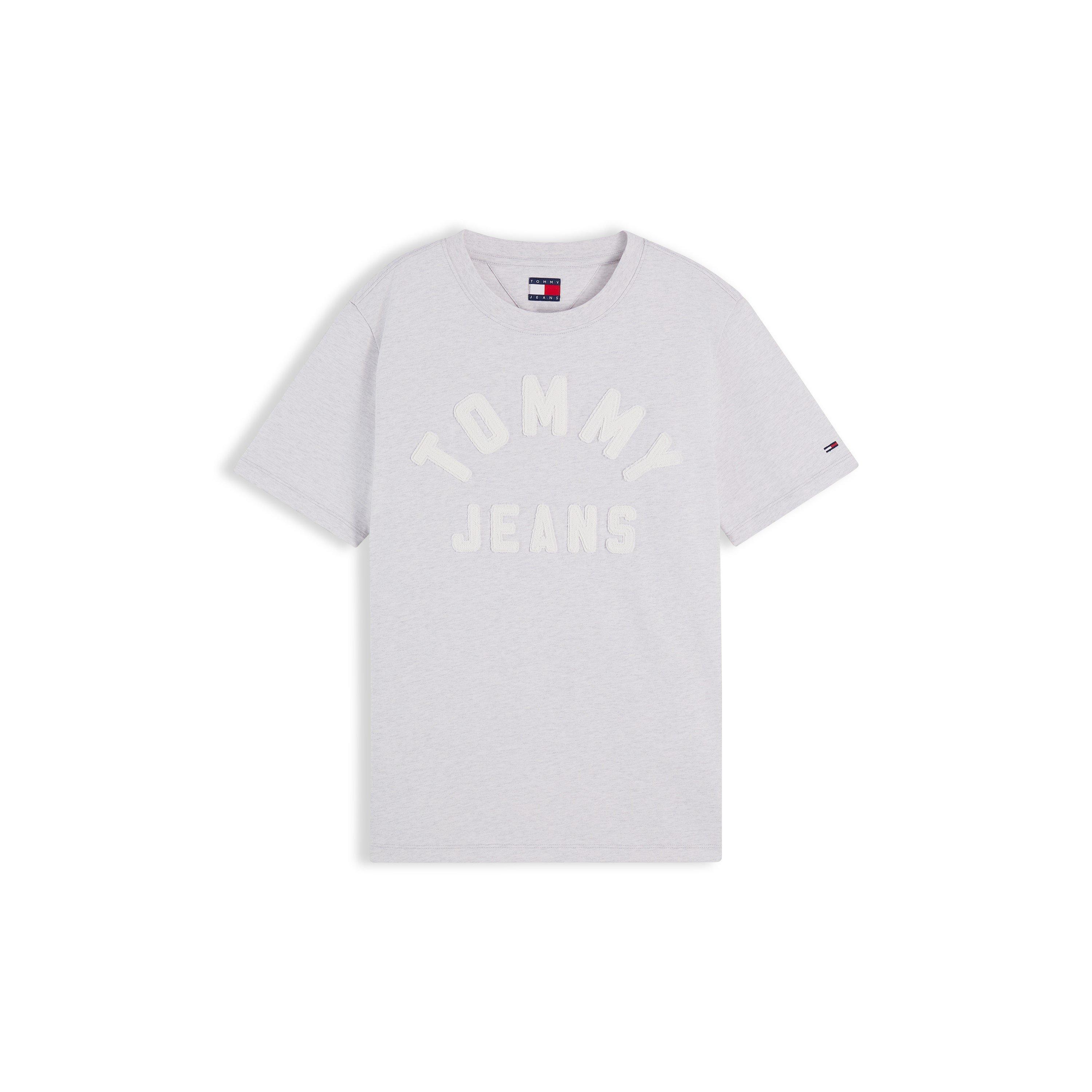IJsgrijs Hthr - Tommy Jeans - Women's Arch Cotton Crew-Neck Short-Sleeve T-Shirt - 1