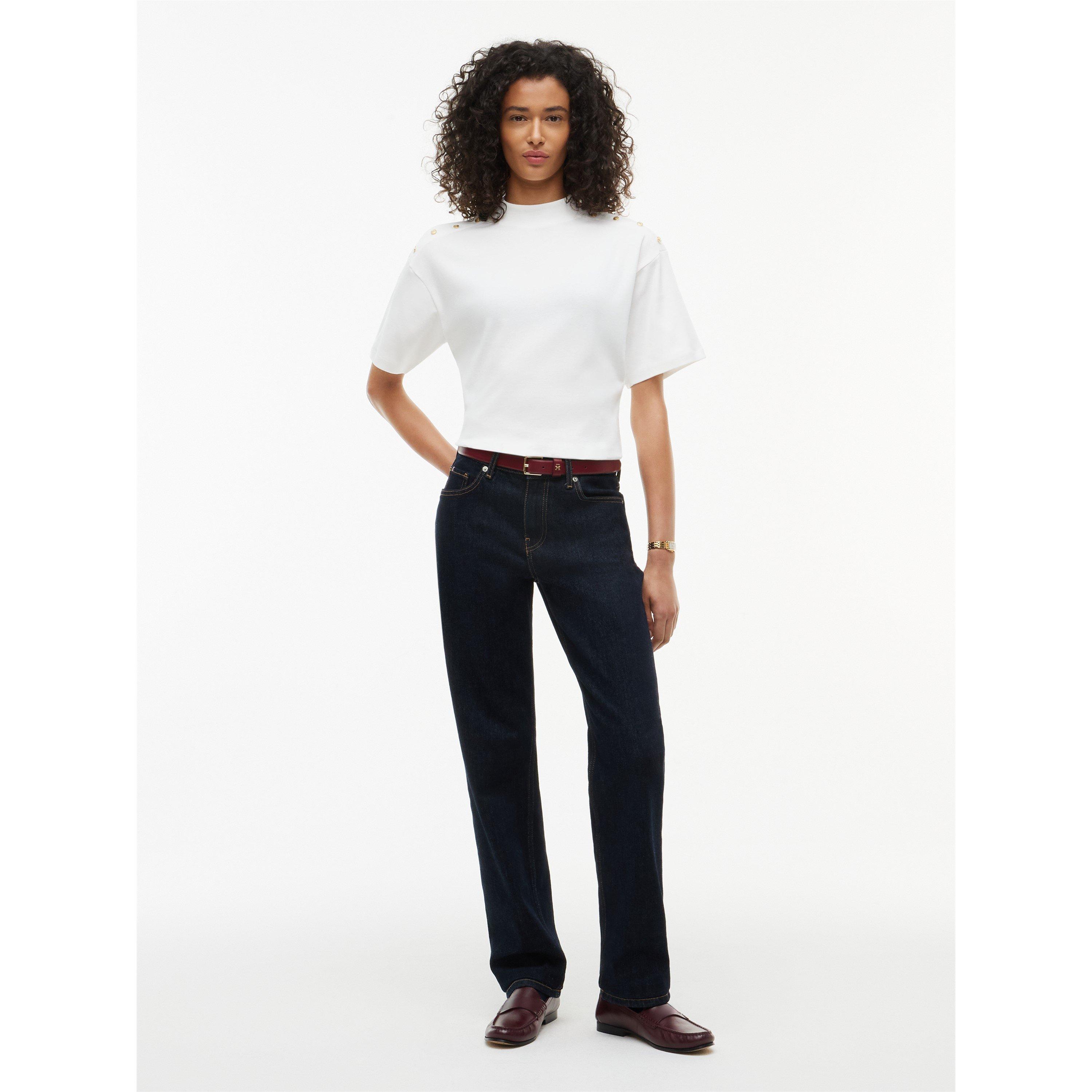 Ecru - Tommy Hilfiger - Tommy Gld Btn HN Tee Ld64 - 2