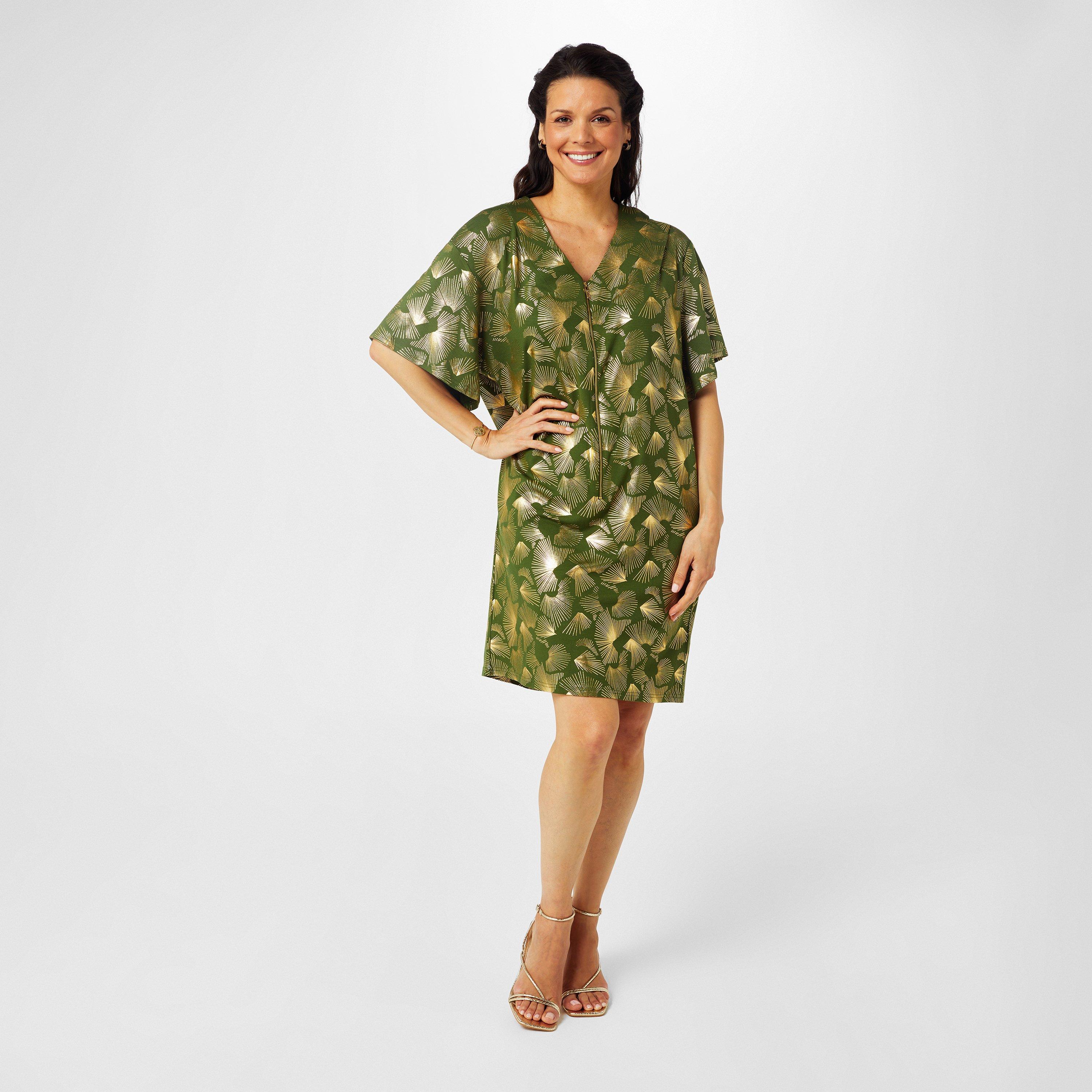 Khaki Folie - Biba - Biba Zip Front Jersey Dress - 4