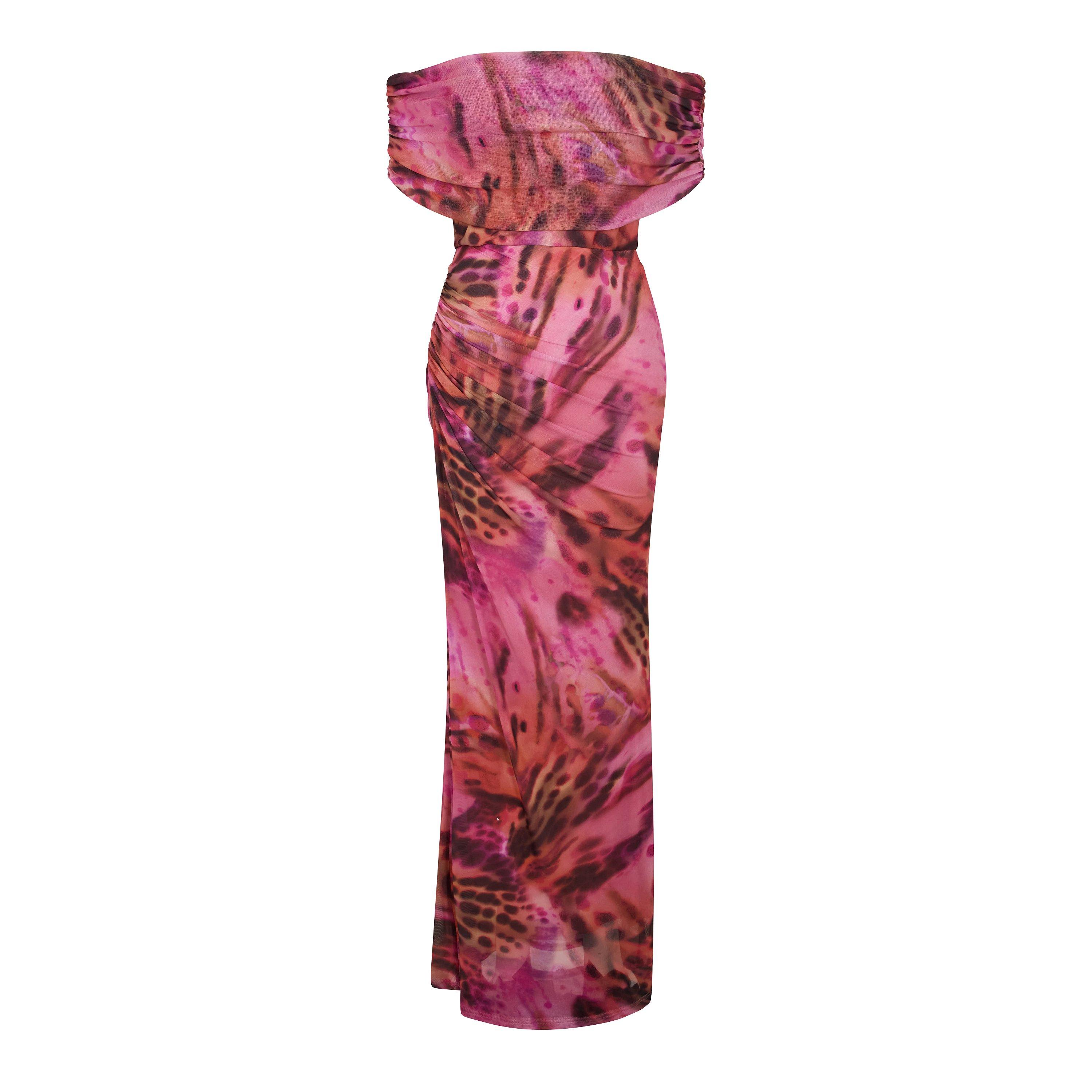 Mutli - I Saw It First - Printed Mesh Maxi Dress - 1