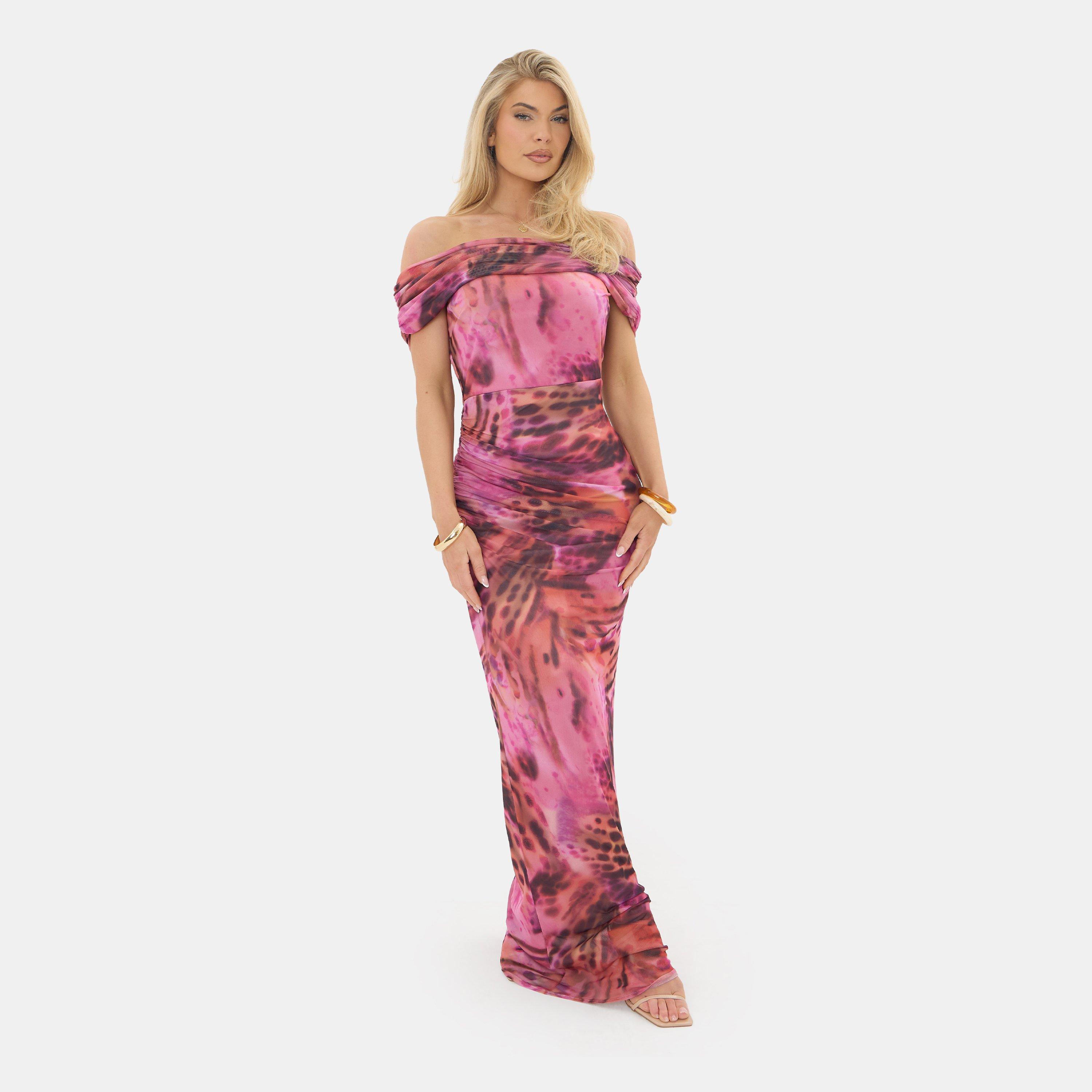 Mutli - I Saw It First - Printed Mesh Maxi Dress - 3