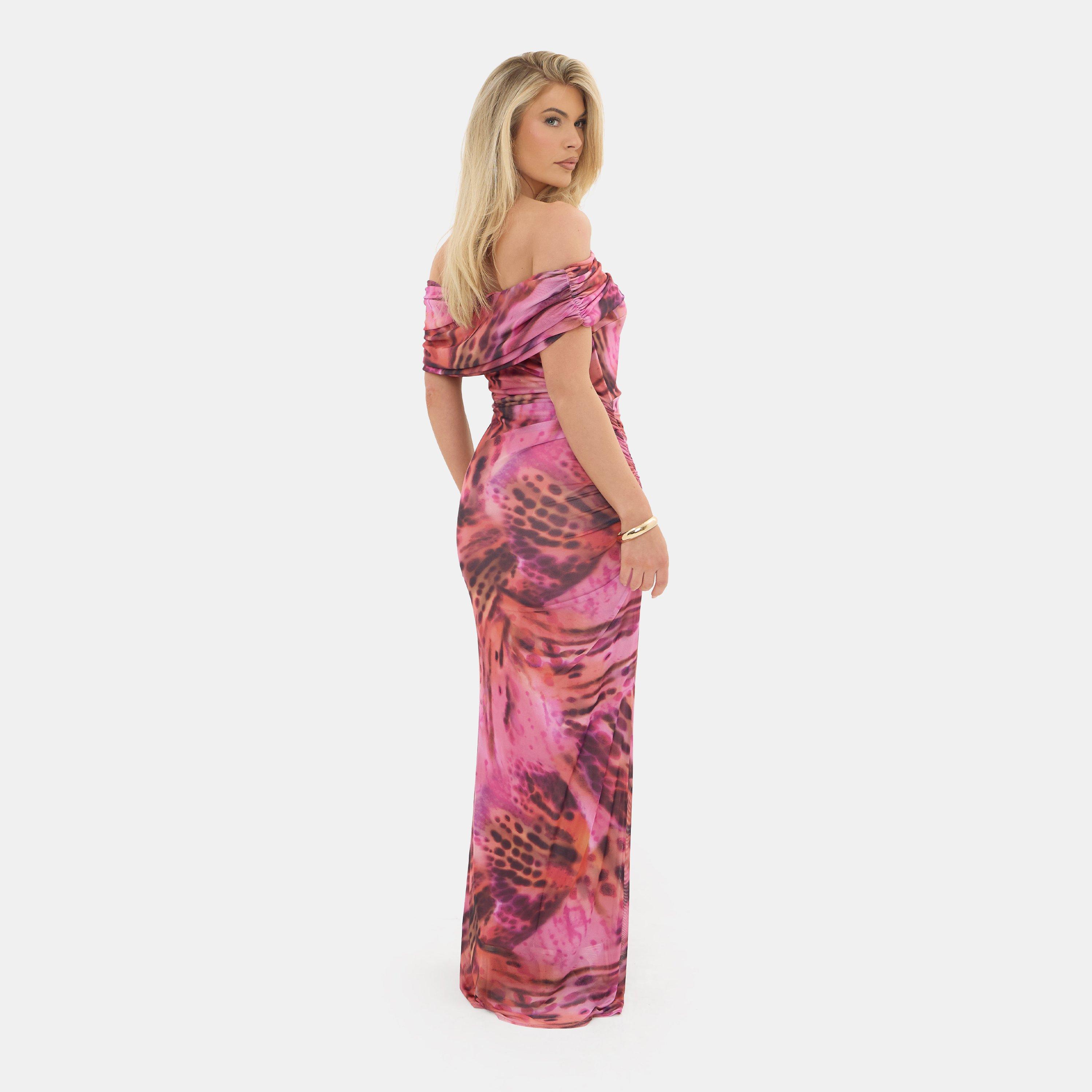 Mutli - I Saw It First - Printed Mesh Maxi Dress - 4