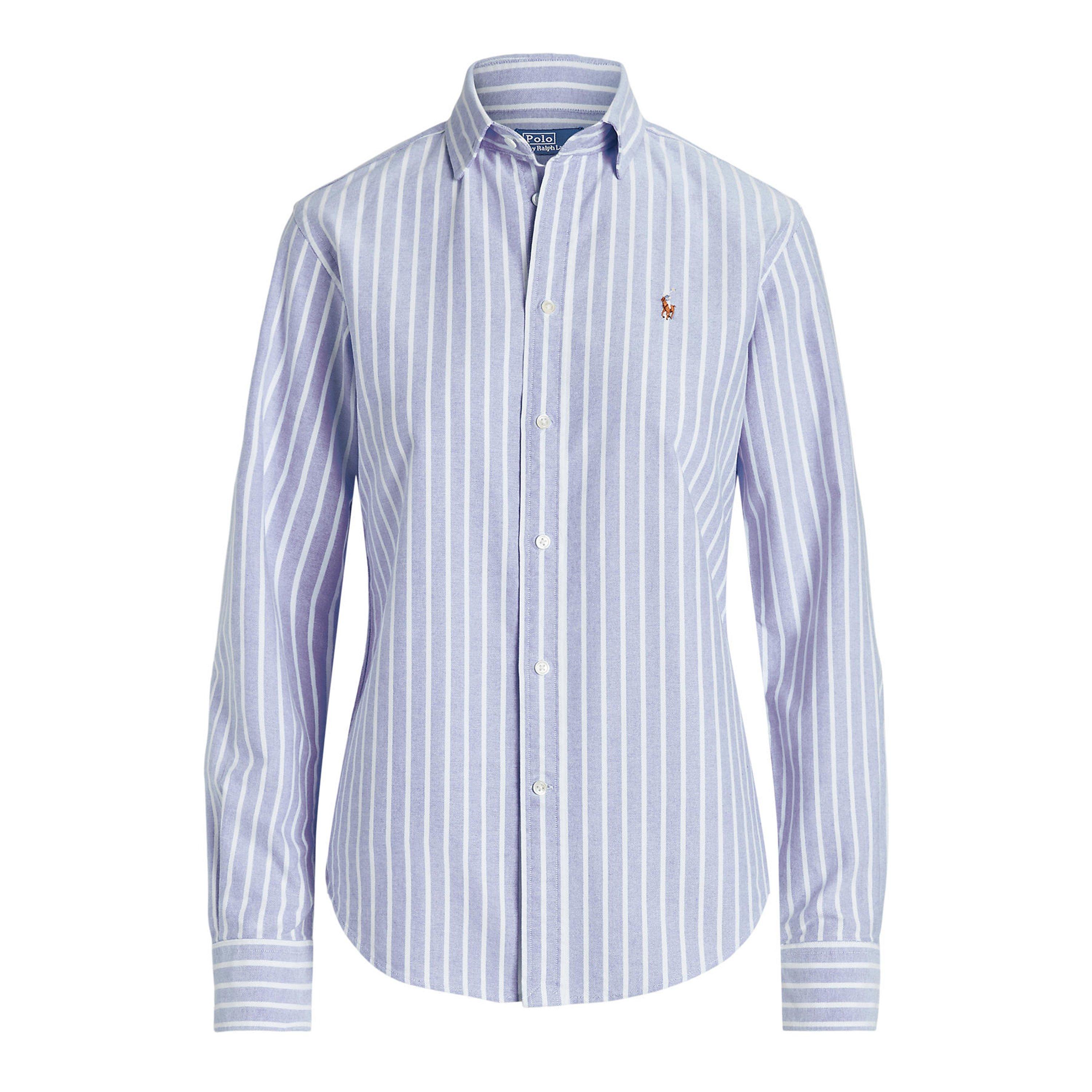 Harbor/White - Polo Ralph Lauren - Women's Charlotte Stripe Long Sleeve Oxford Shirt - 1