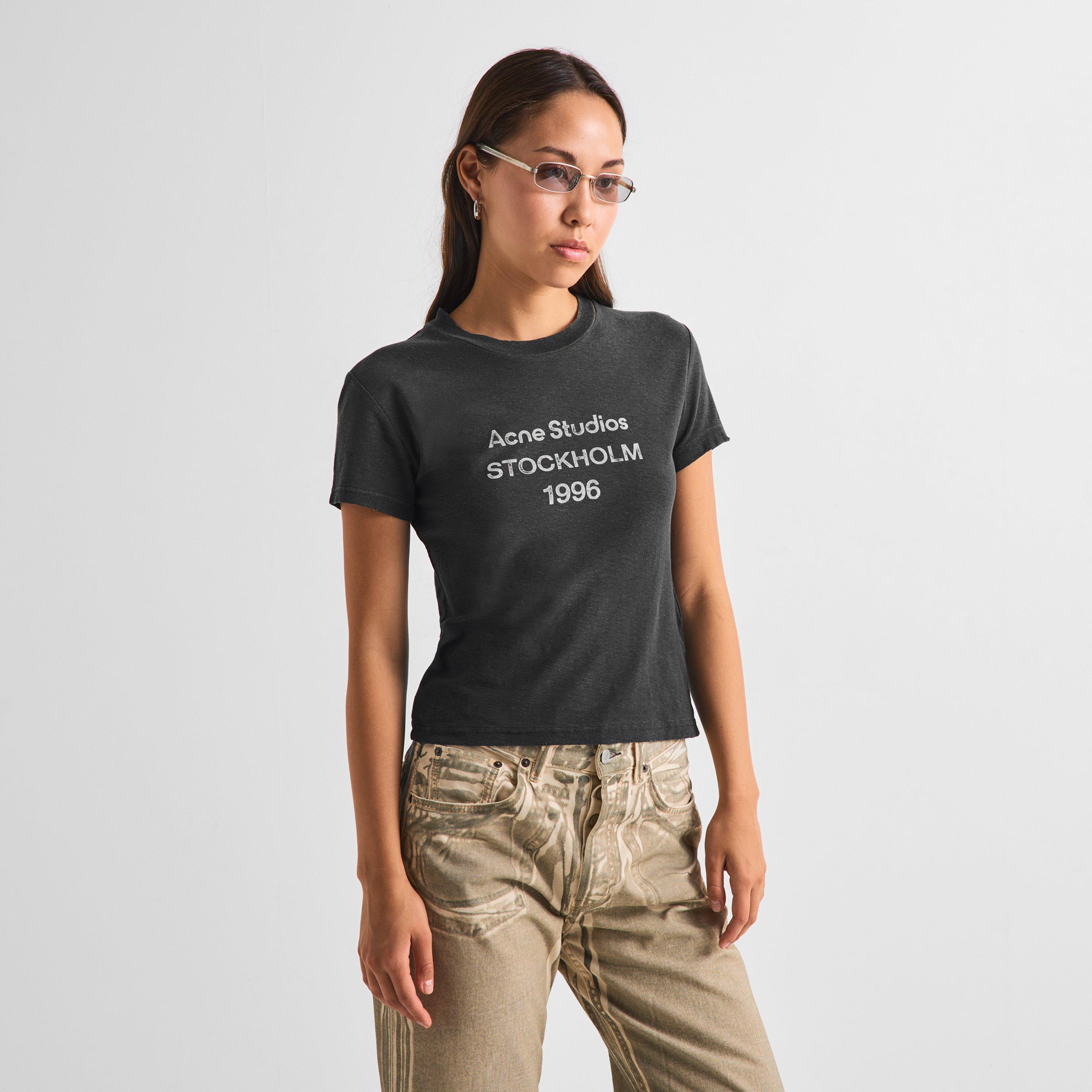Faded Black - Acne Studios - Women's Etza U 1996 Cotton Short-Sleeve T-Shirt - 3