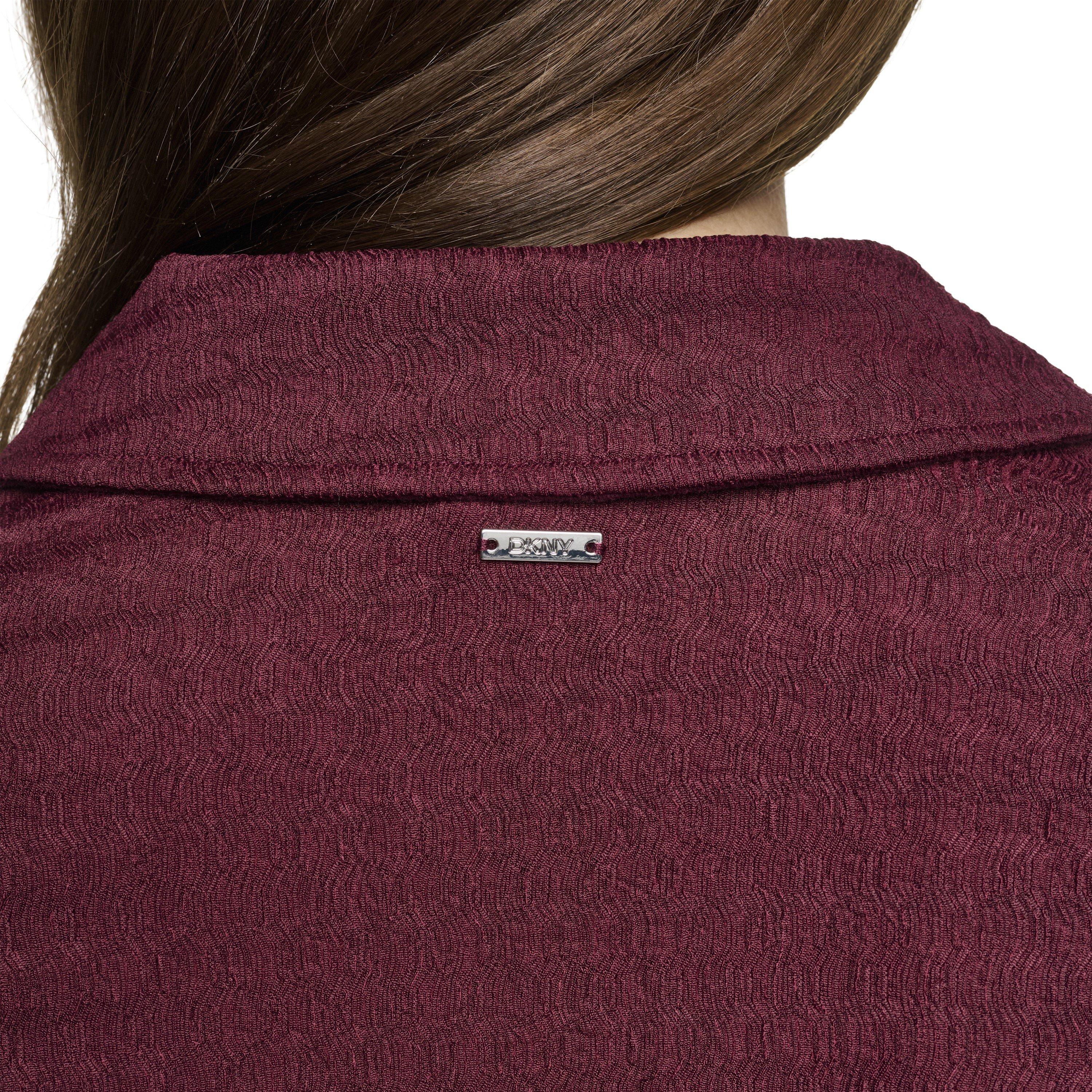 Claret - DKNY - DKNY Ripple Lace Side Ruched Shirt - 4