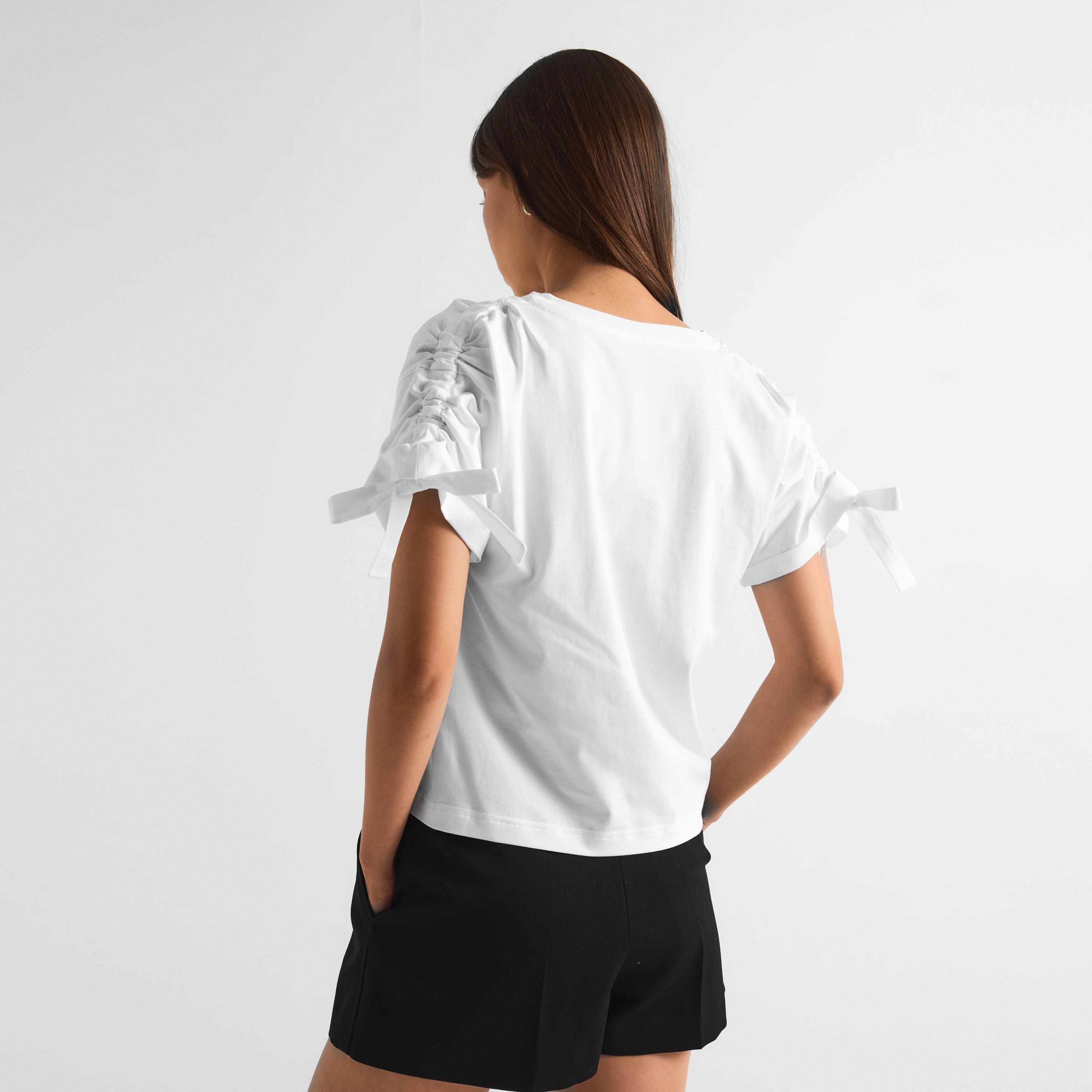 White - GIVENCHY - GIV Bow T-Shirt Ld64 - 4