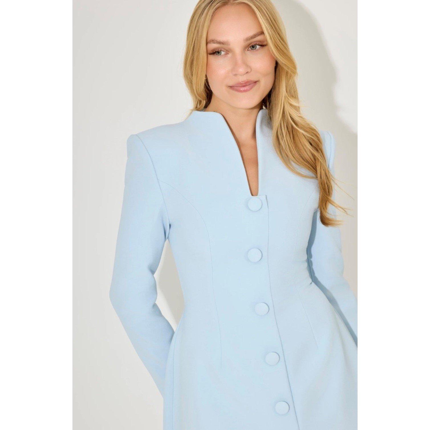 Powder Blue - Odd Muse - Womens Blazer Dress - 3