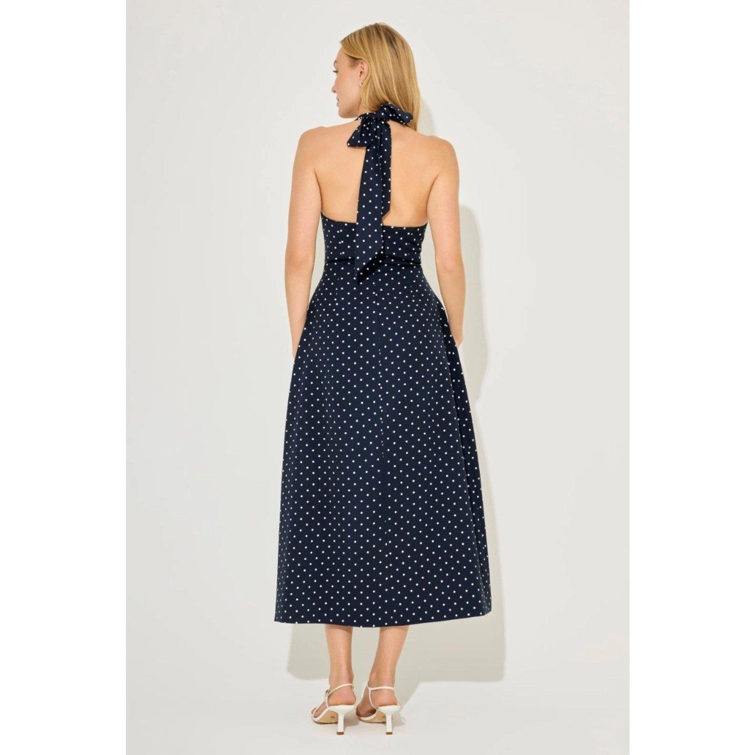 Polka Dot Nvy - Odd Muse - Womens Maxi Dress - 3