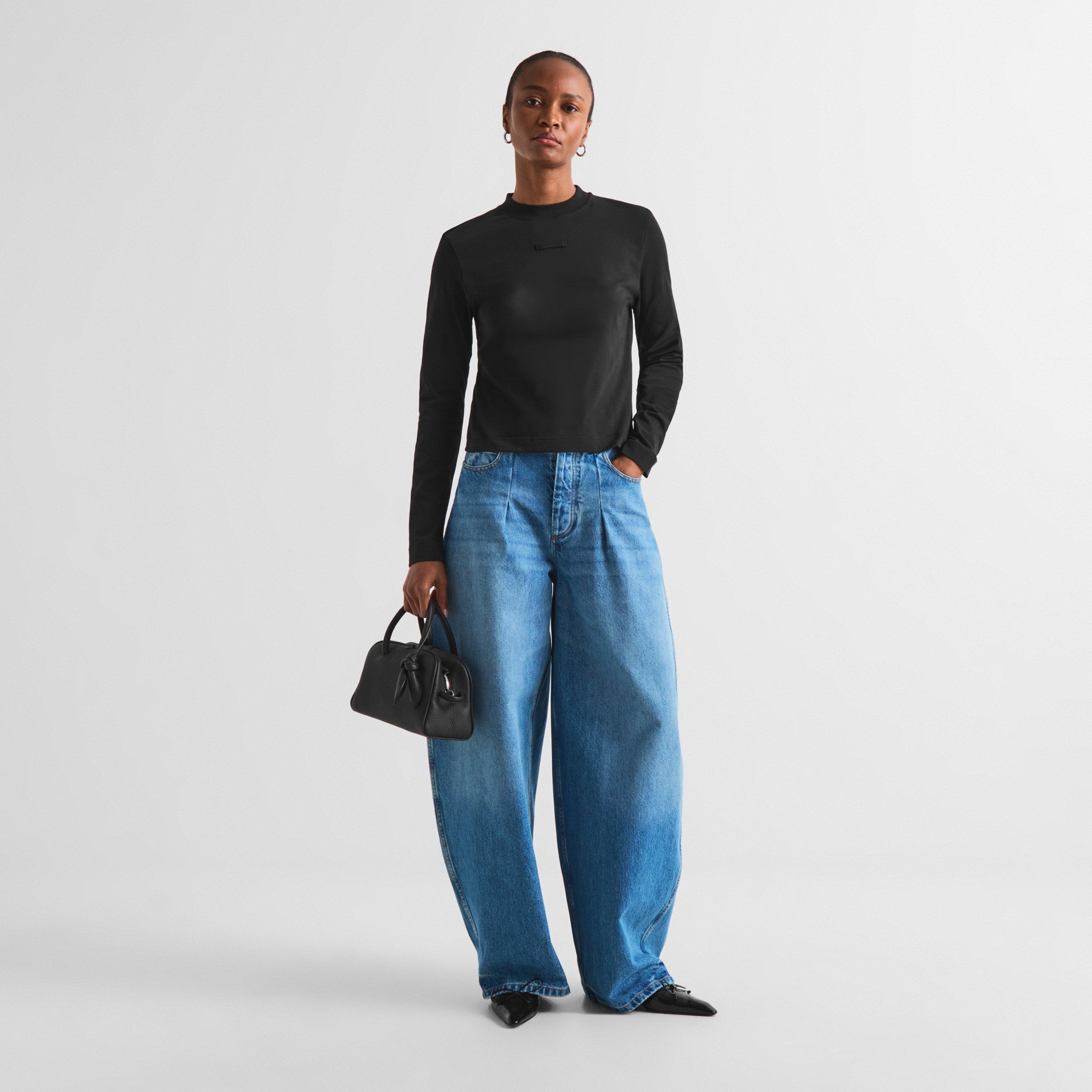 Black - Jacquemus - Women's Le Tshirt Gros ML Long Sleeve Plain Shirt - 6