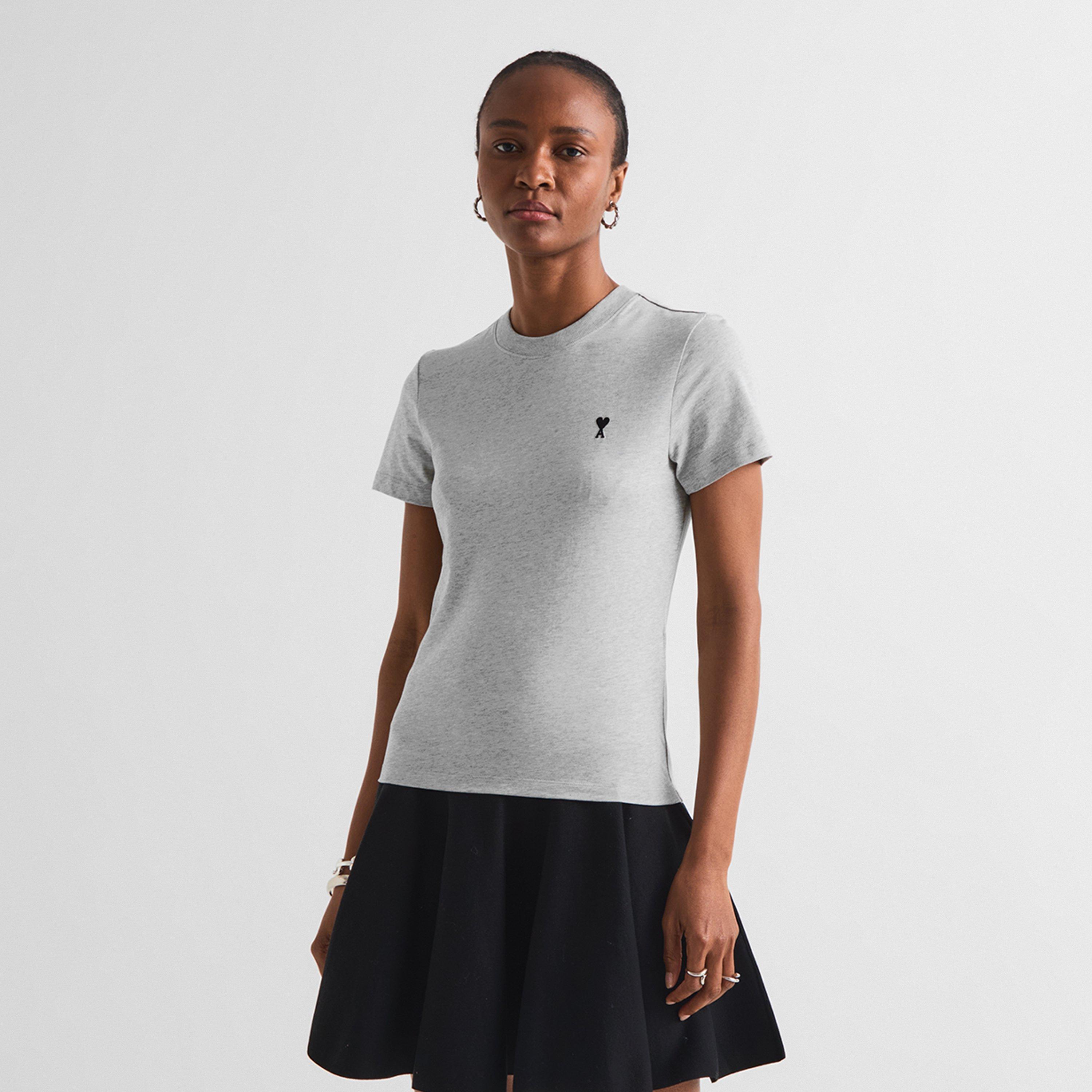 Grey - Ami Paris - Ami De Coeur Tee Ld05 - 3