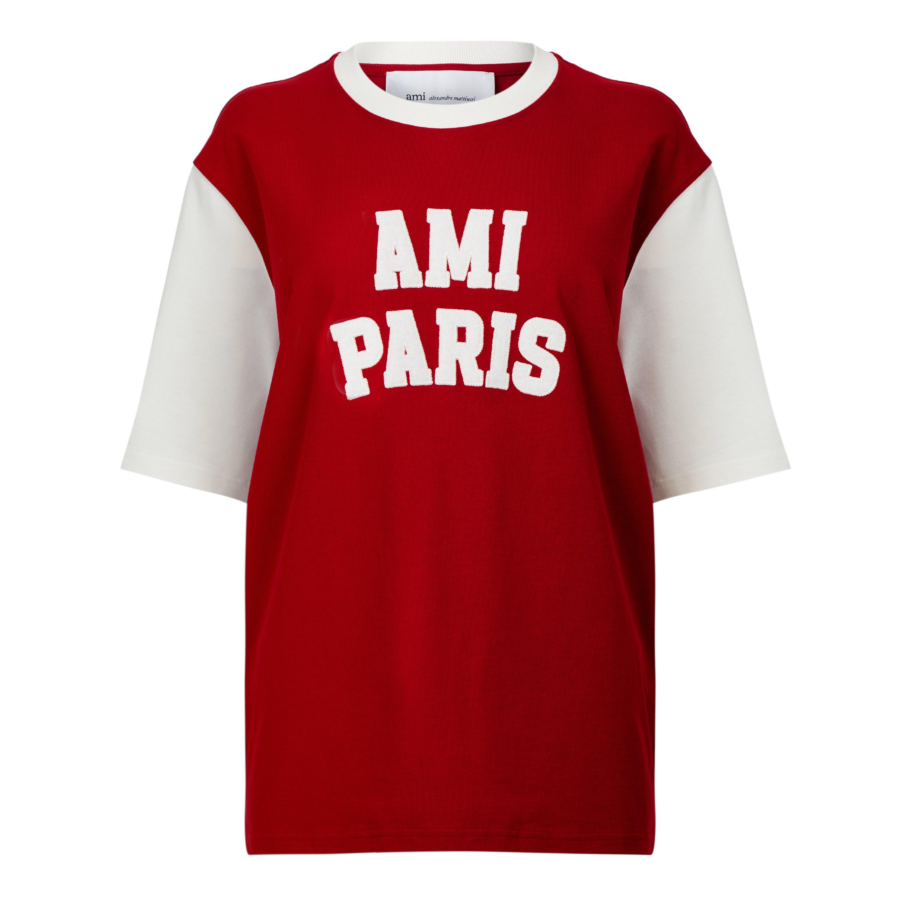 Red/White - Ami Paris - Ami Embr T-Shirt Ld64 - 1