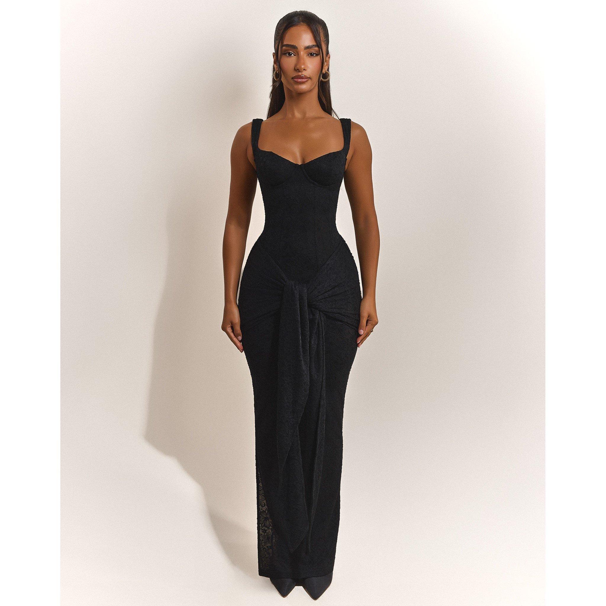 Black - Mars The Label - MTL Tie Front Maxi Ld63 - 1