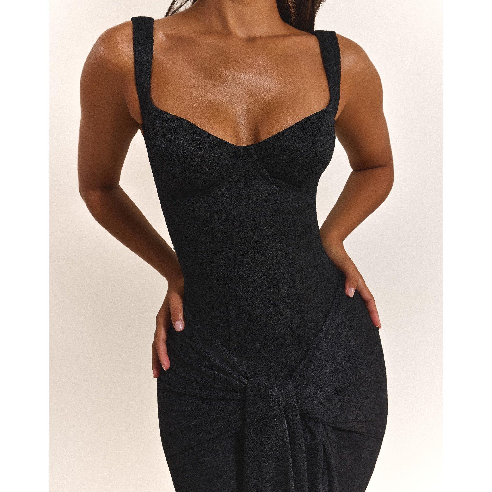 Black - Mars The Label - MTL Tie Front Maxi Ld63 - 4