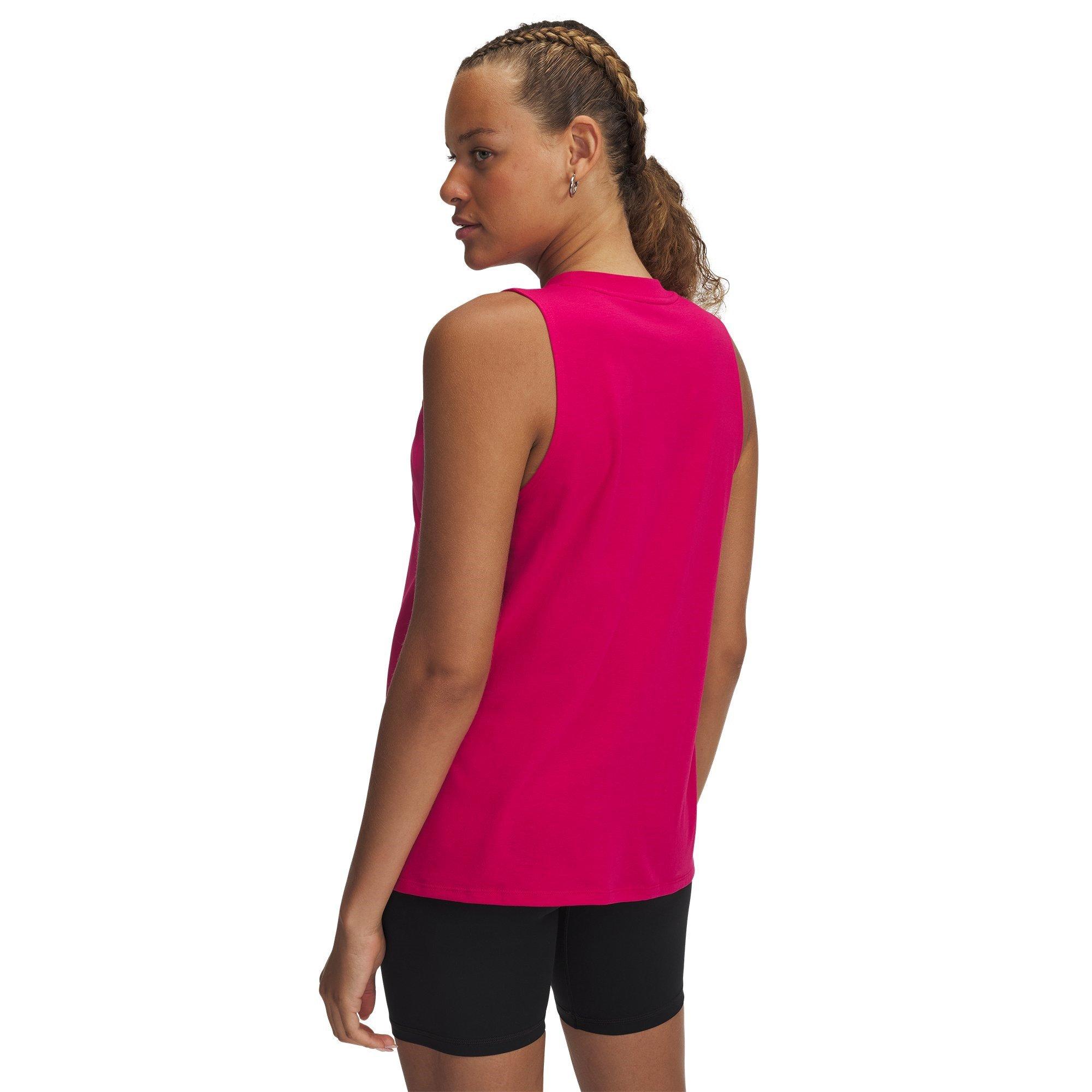 Fuchsia/White - Under Armour - Women's Campus Muscle Tank Vest - 2