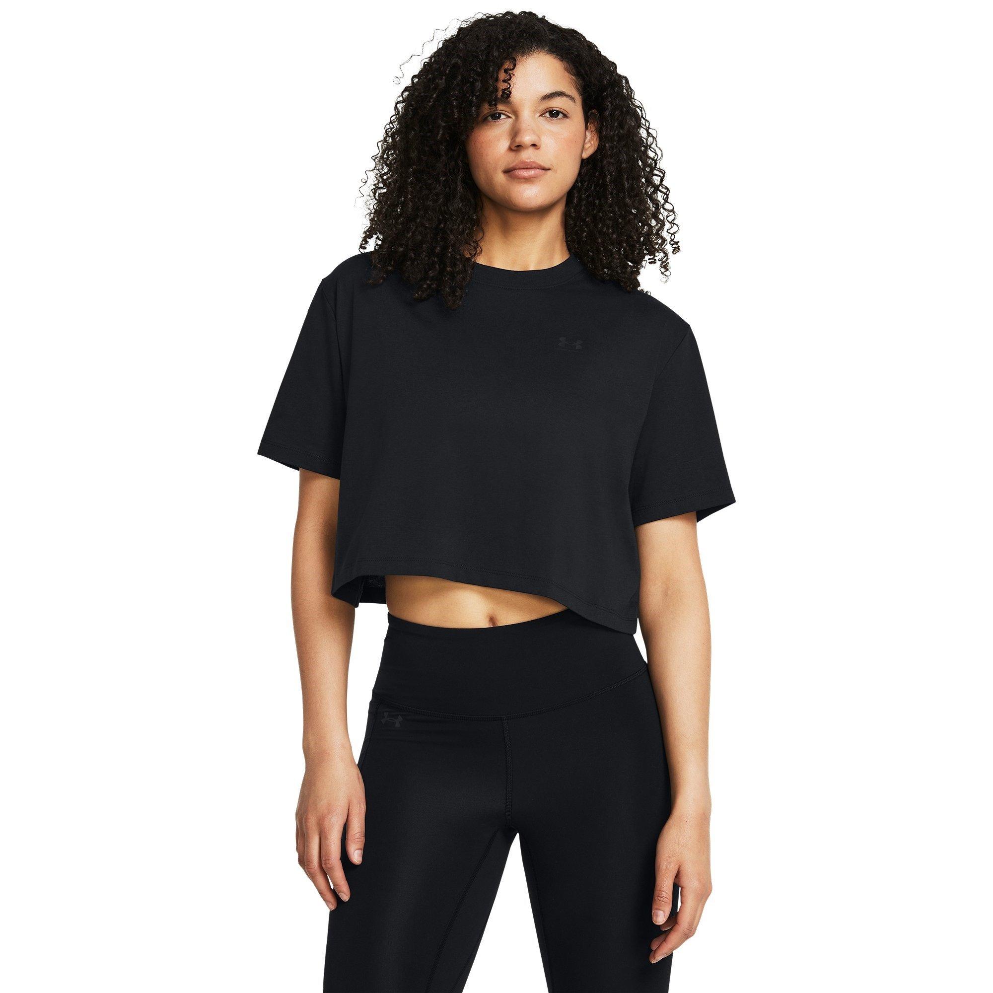 Black/Black - Under Armour - Simple Womens Boxy Crop T Shirt - 2