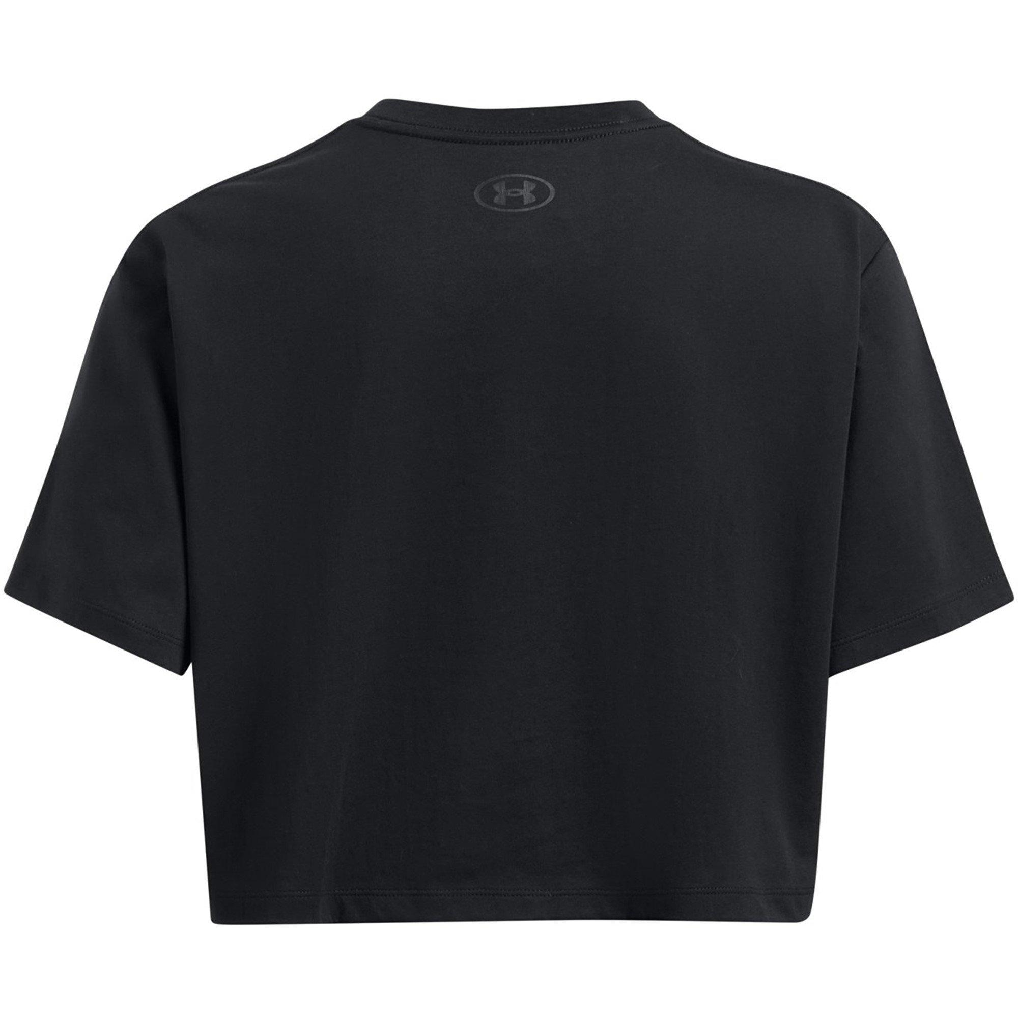 Black/Black - Under Armour - Simple Womens Boxy Crop T Shirt - 5