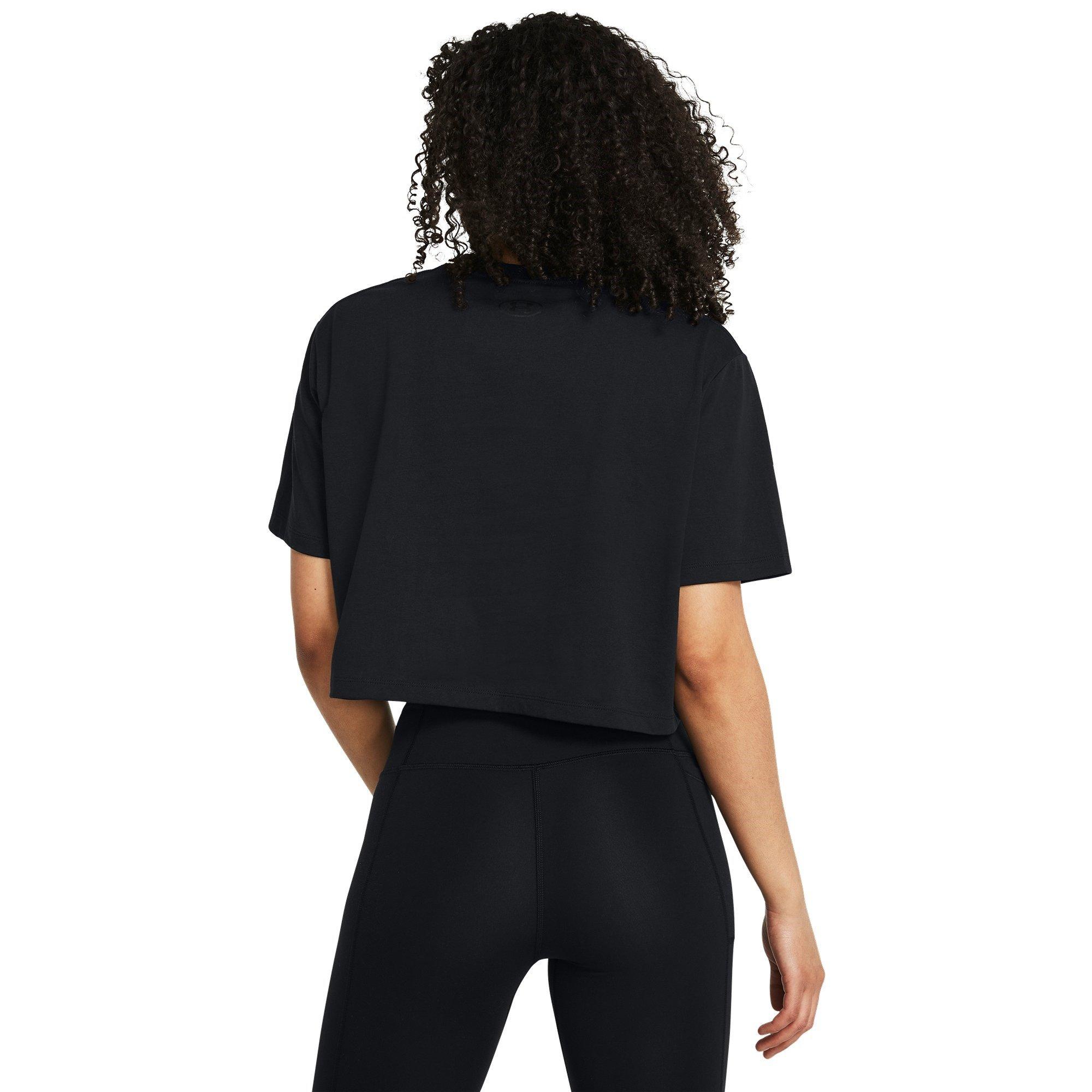 Black/Black - Under Armour - Simple Womens Boxy Crop T Shirt - 3